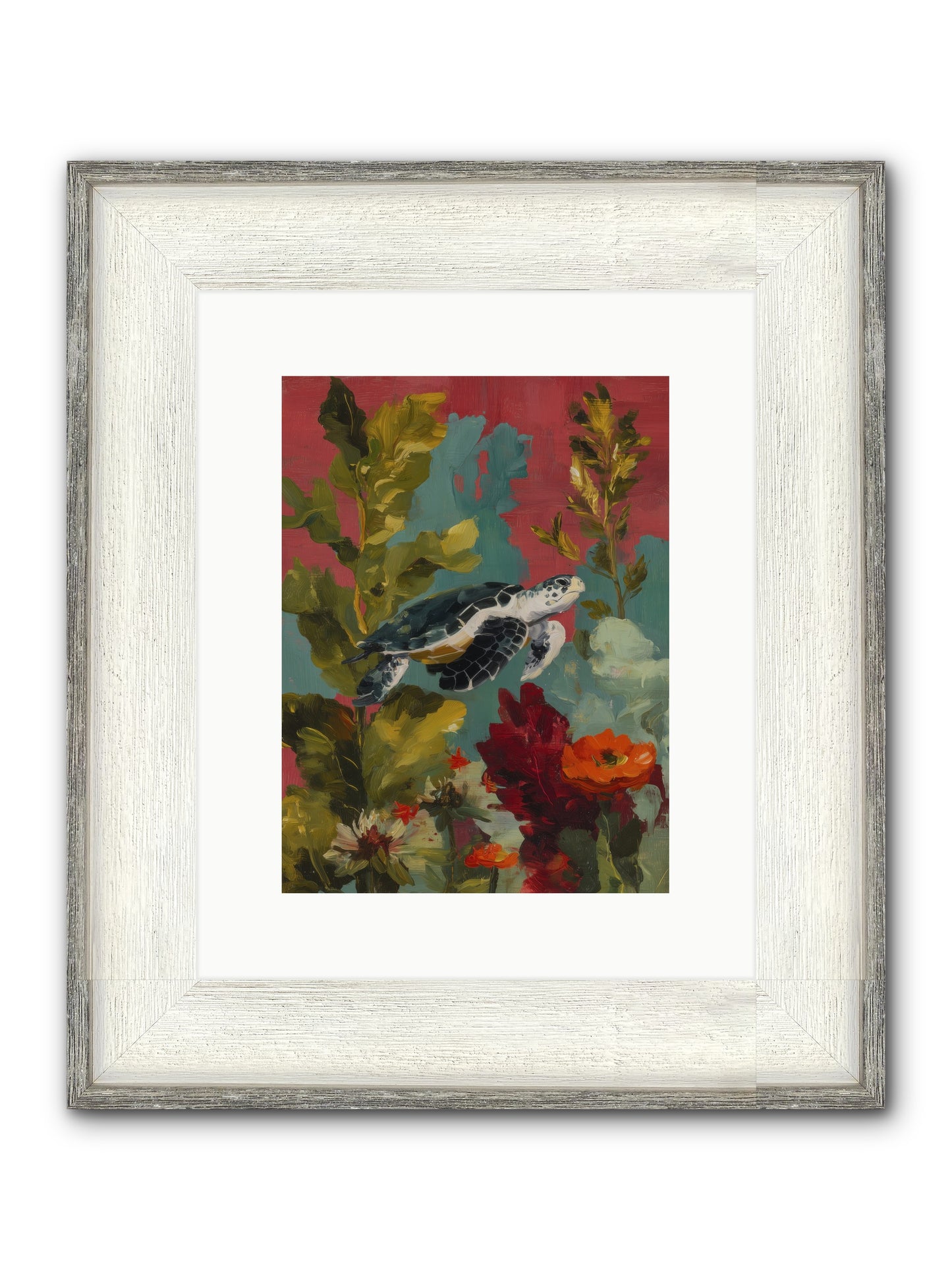 Diving Through Amber Framed Print - Driftwood White 9x12