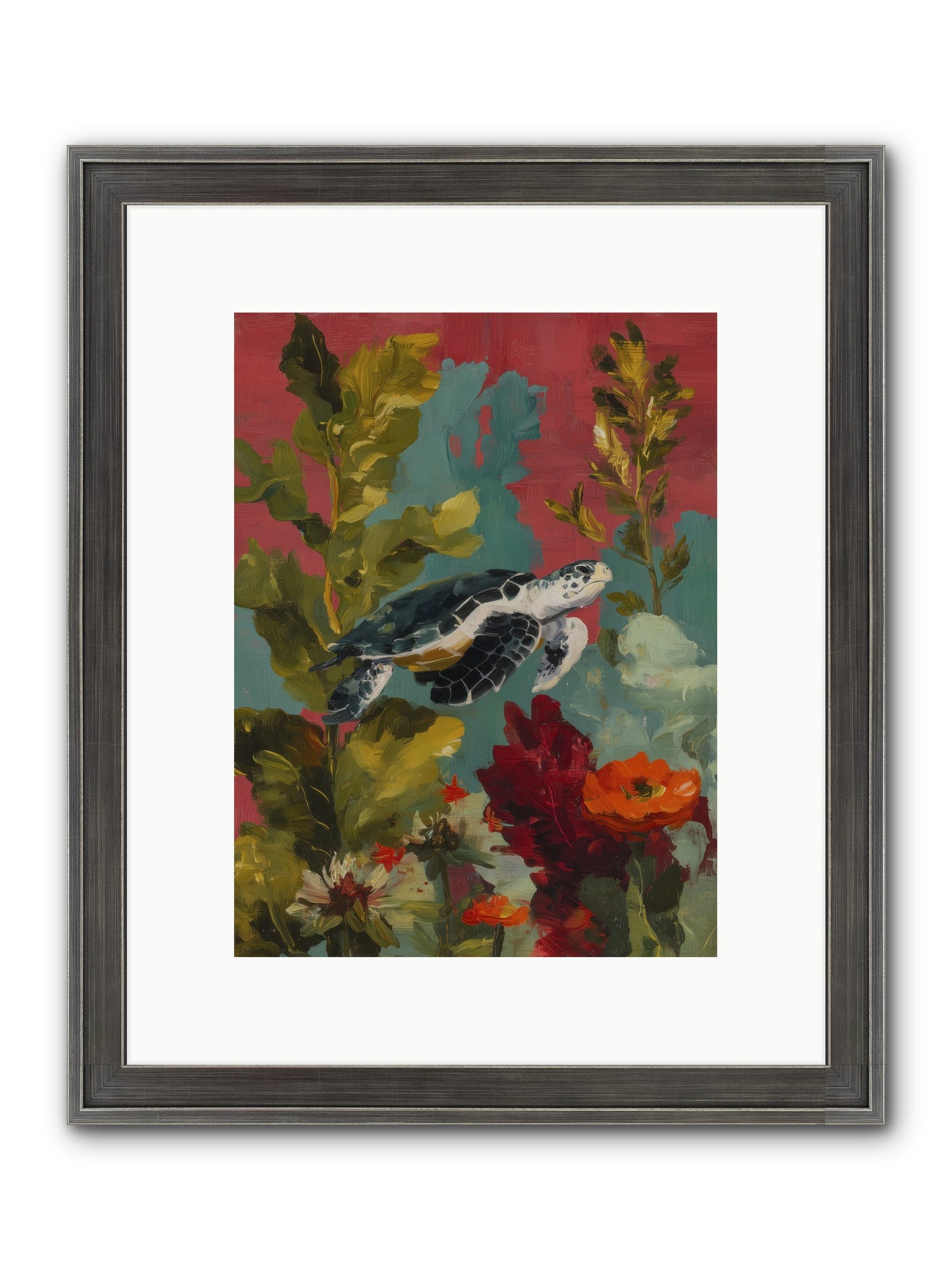 Diving Through Amber Framed Print - Slimwoods Black/Silver 9x12