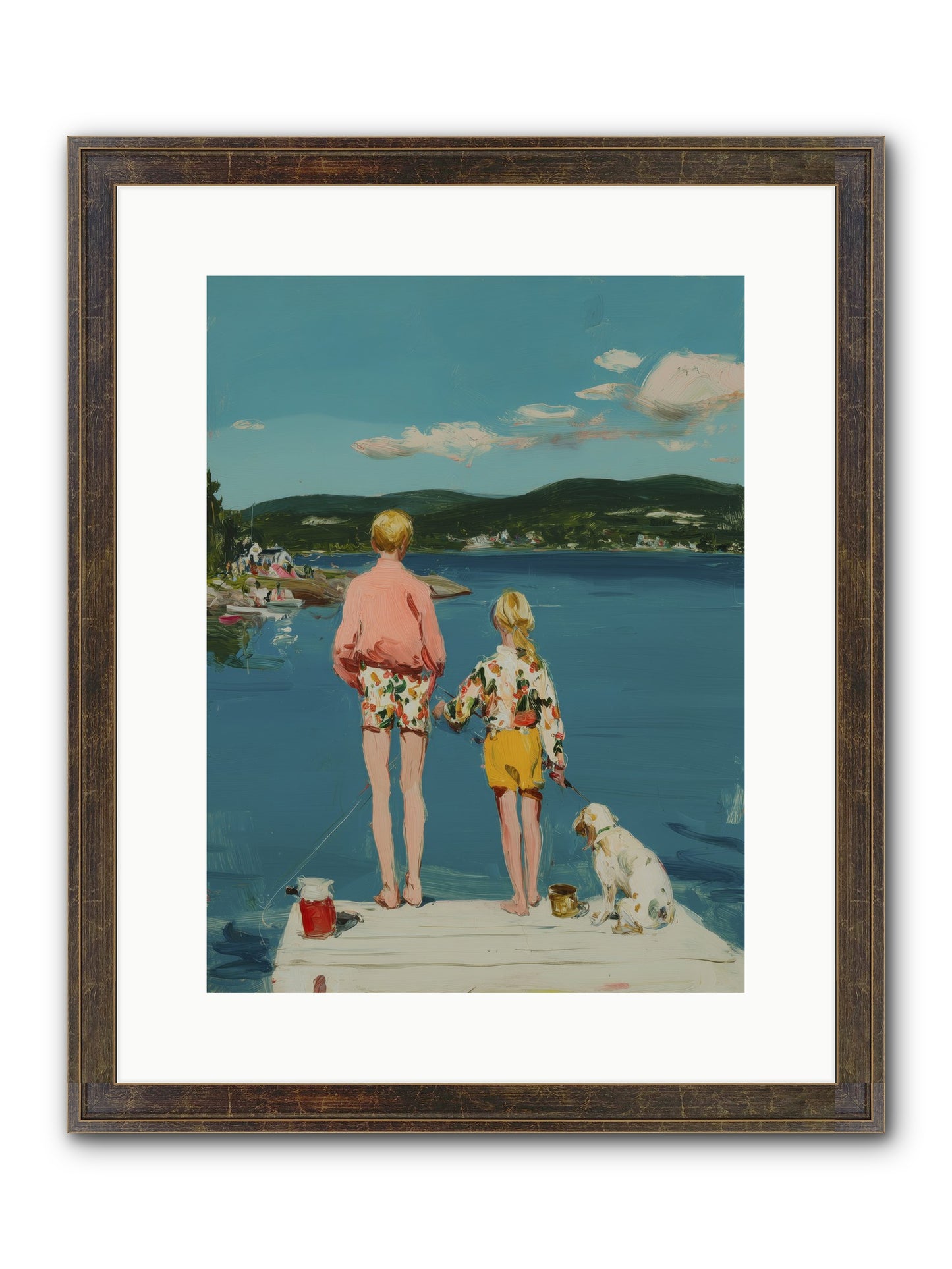 Dock Side Dreams Framed Print - Slimwoods Black/Gold 12x16