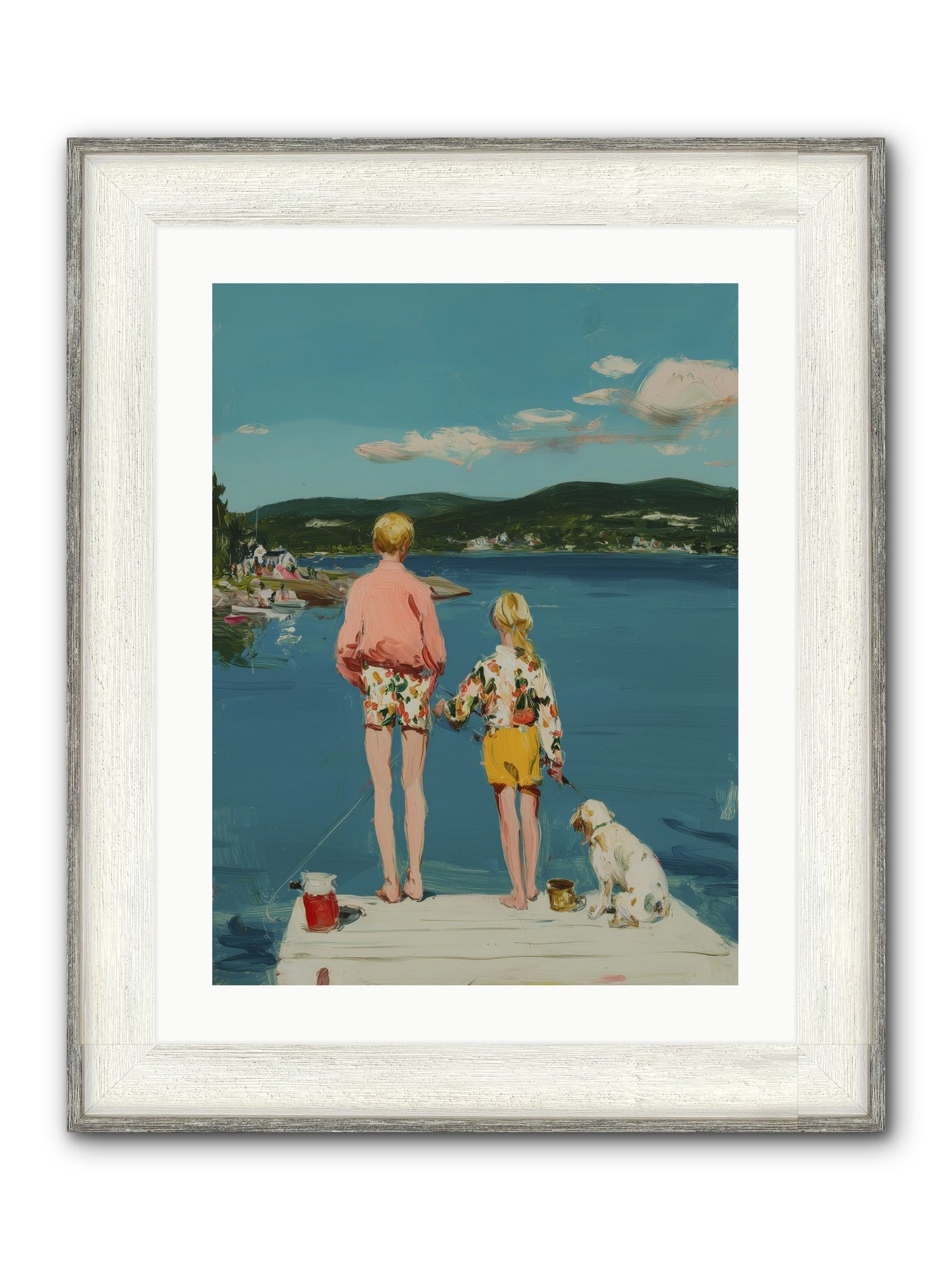 Dock Side Dreams Framed Print - Driftwood White 18x24