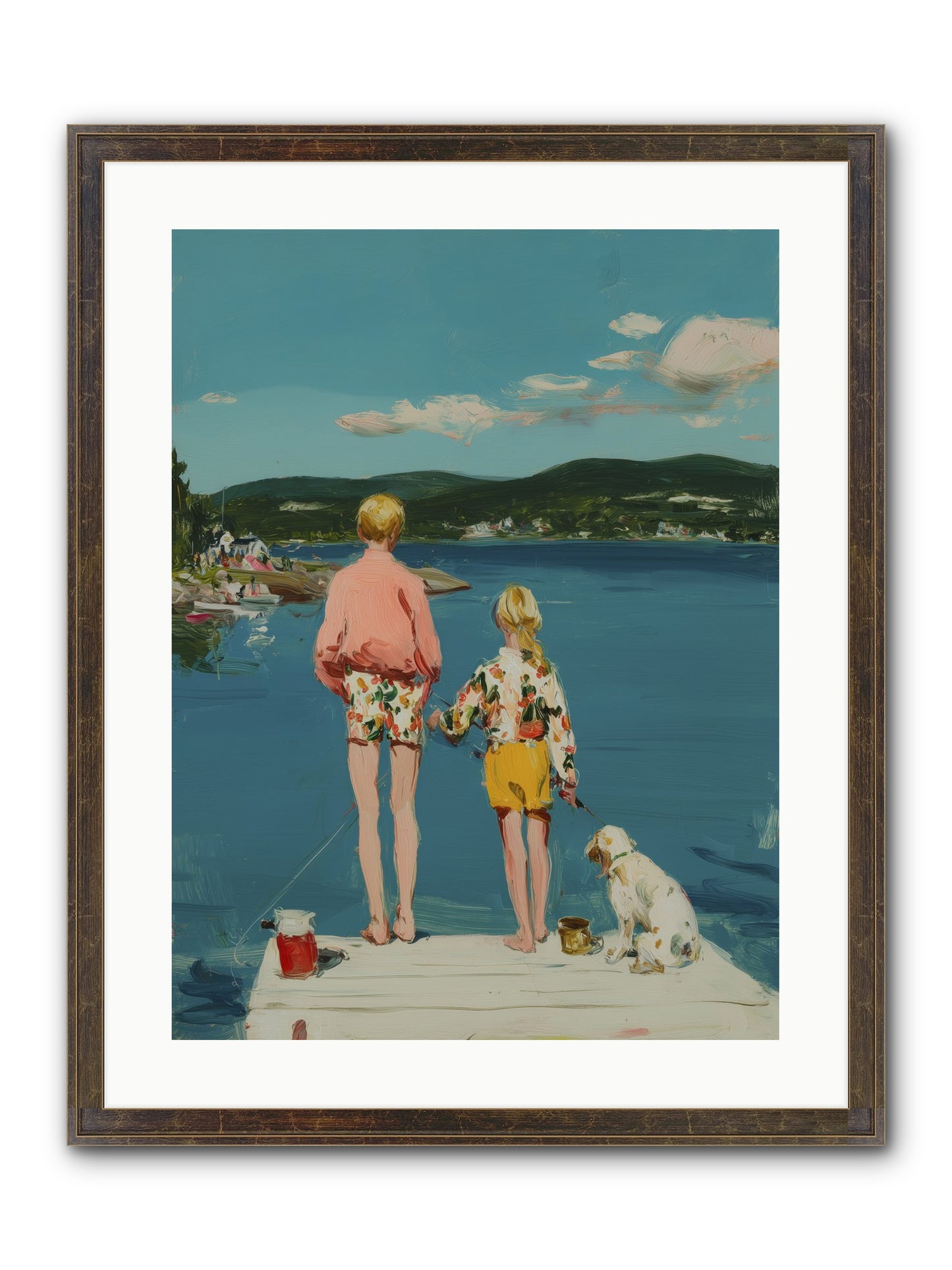 Dock Side Dreams Framed Print - Slimwoods Black/Gold 18x24