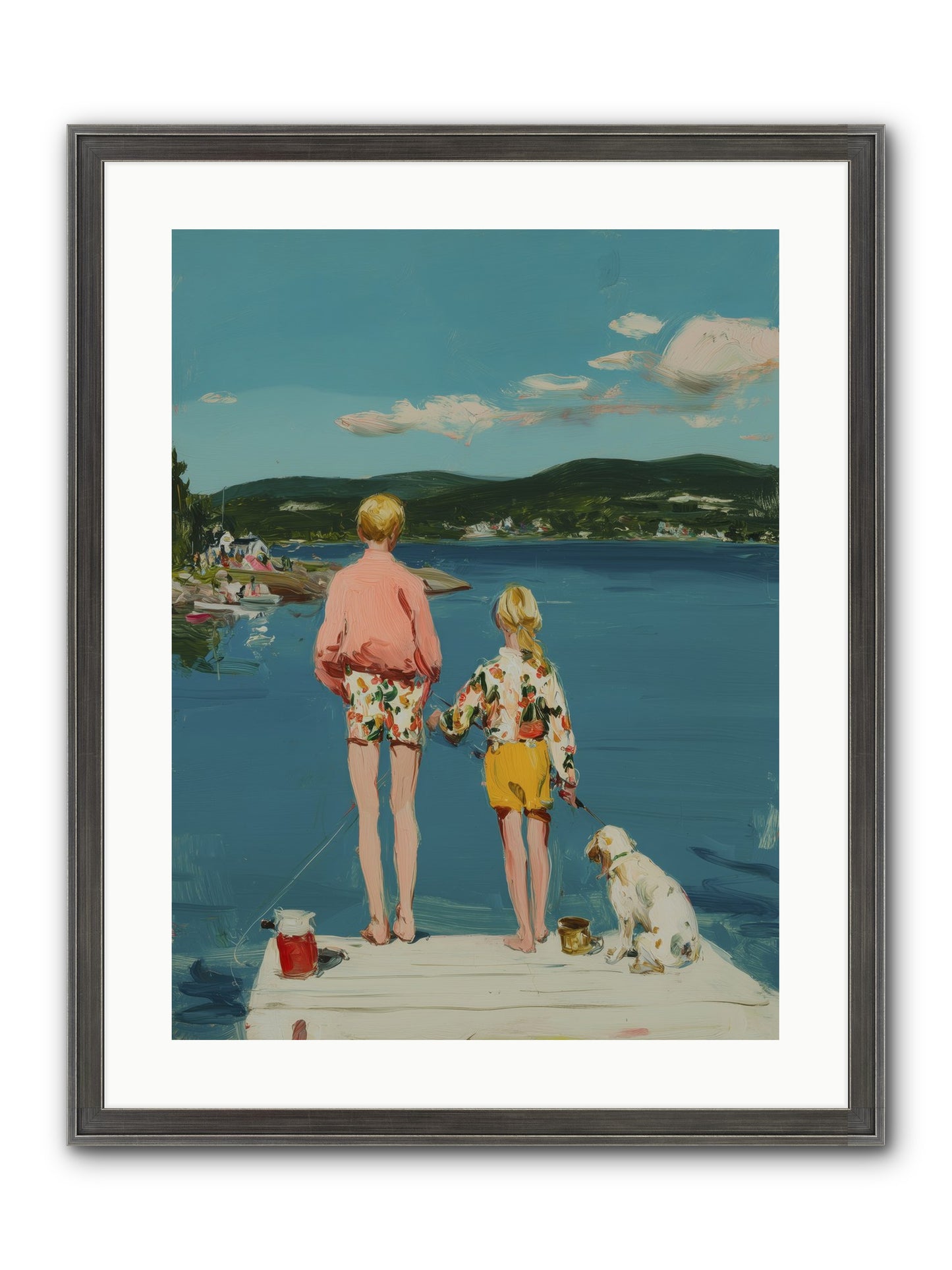 Dock Side Dreams Framed Print - Slimwoods Black/Silver 18x24