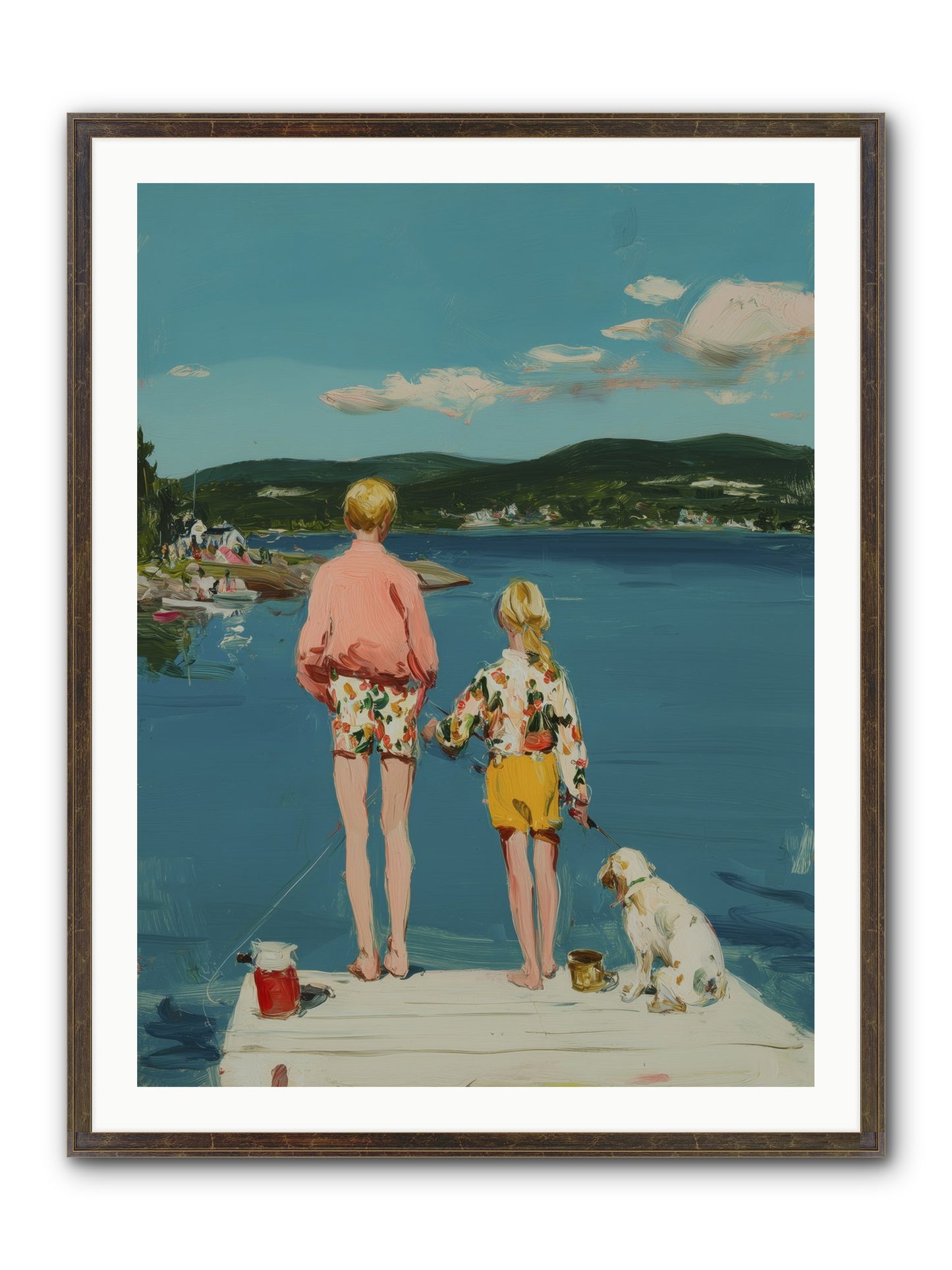 Dock Side Dreams Framed Print - Slimwoods Black/Gold 30x40
