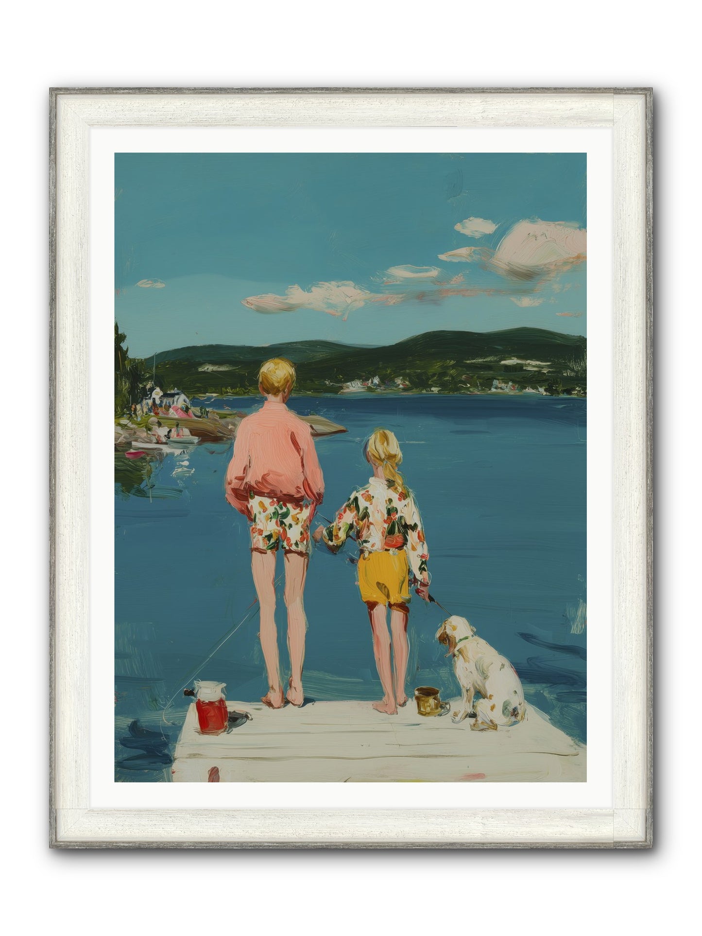 Dock Side Dreams Framed Print - Driftwood White 36x48