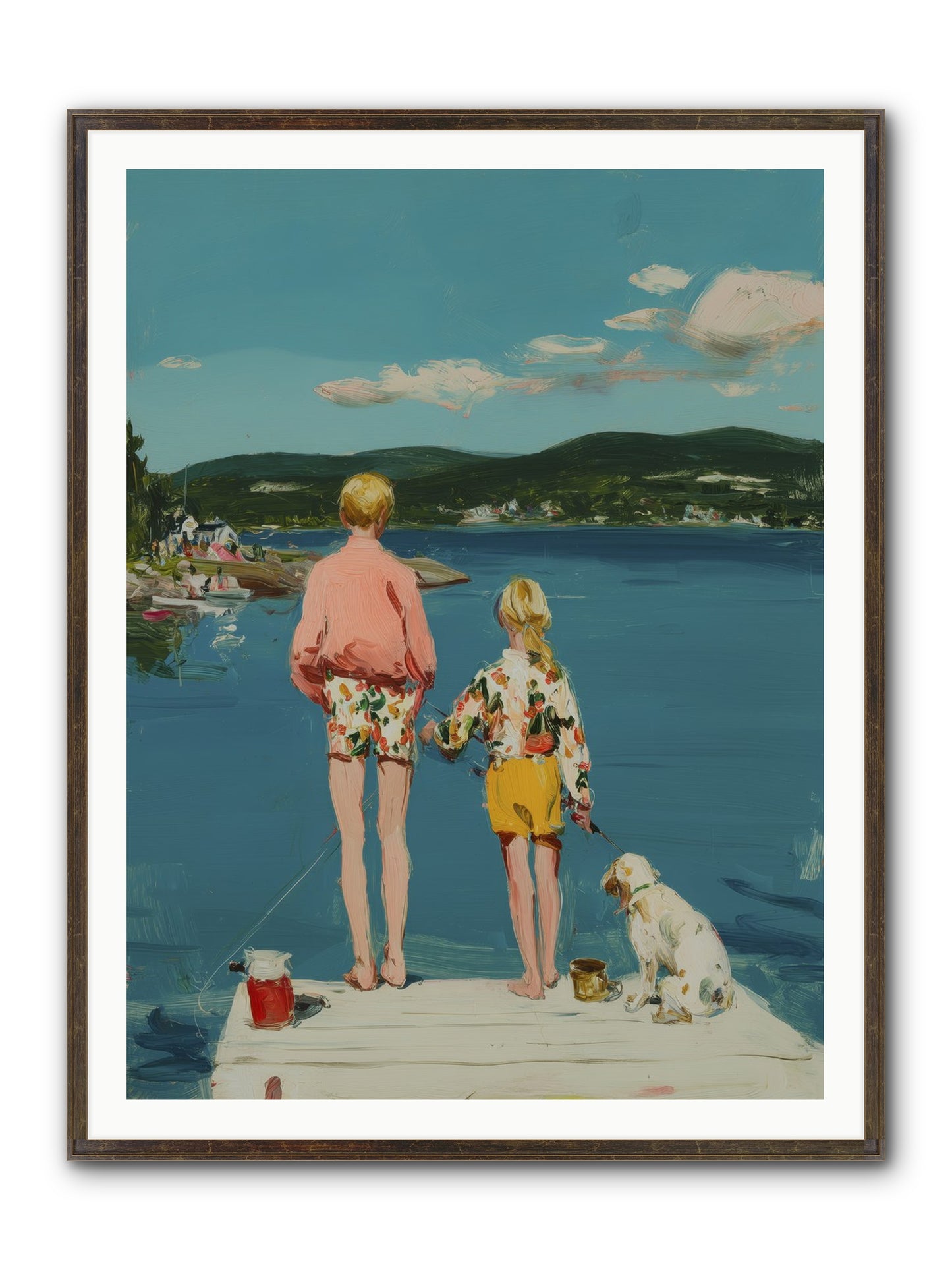 Dock Side Dreams Framed Print - Slimwoods Black/Gold 36x48