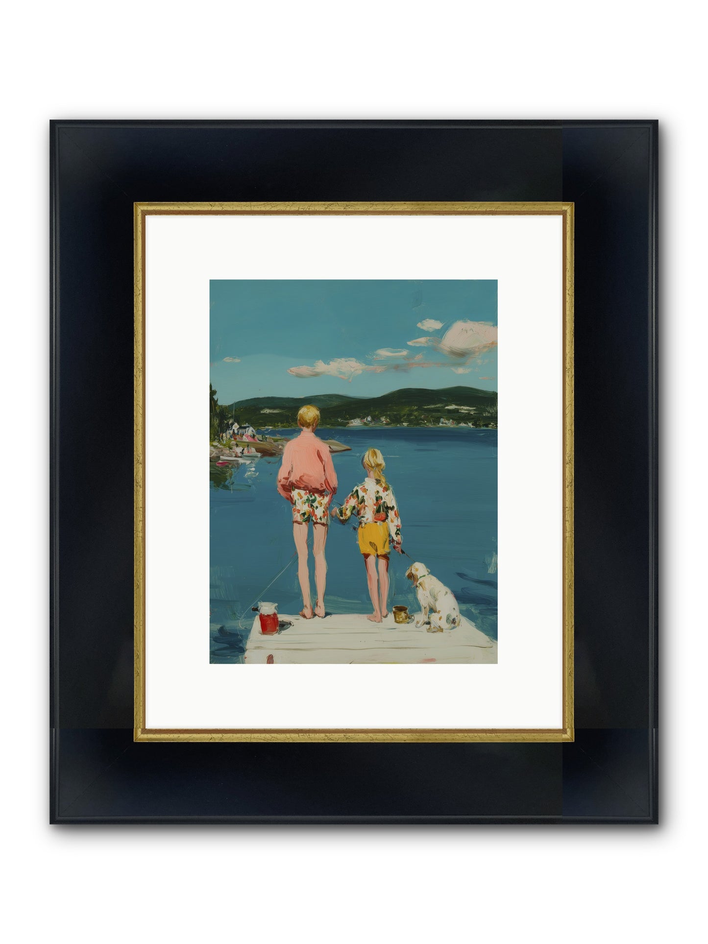 Dock Side Dreams Framed Print - Wide Black w/Gold 9x12