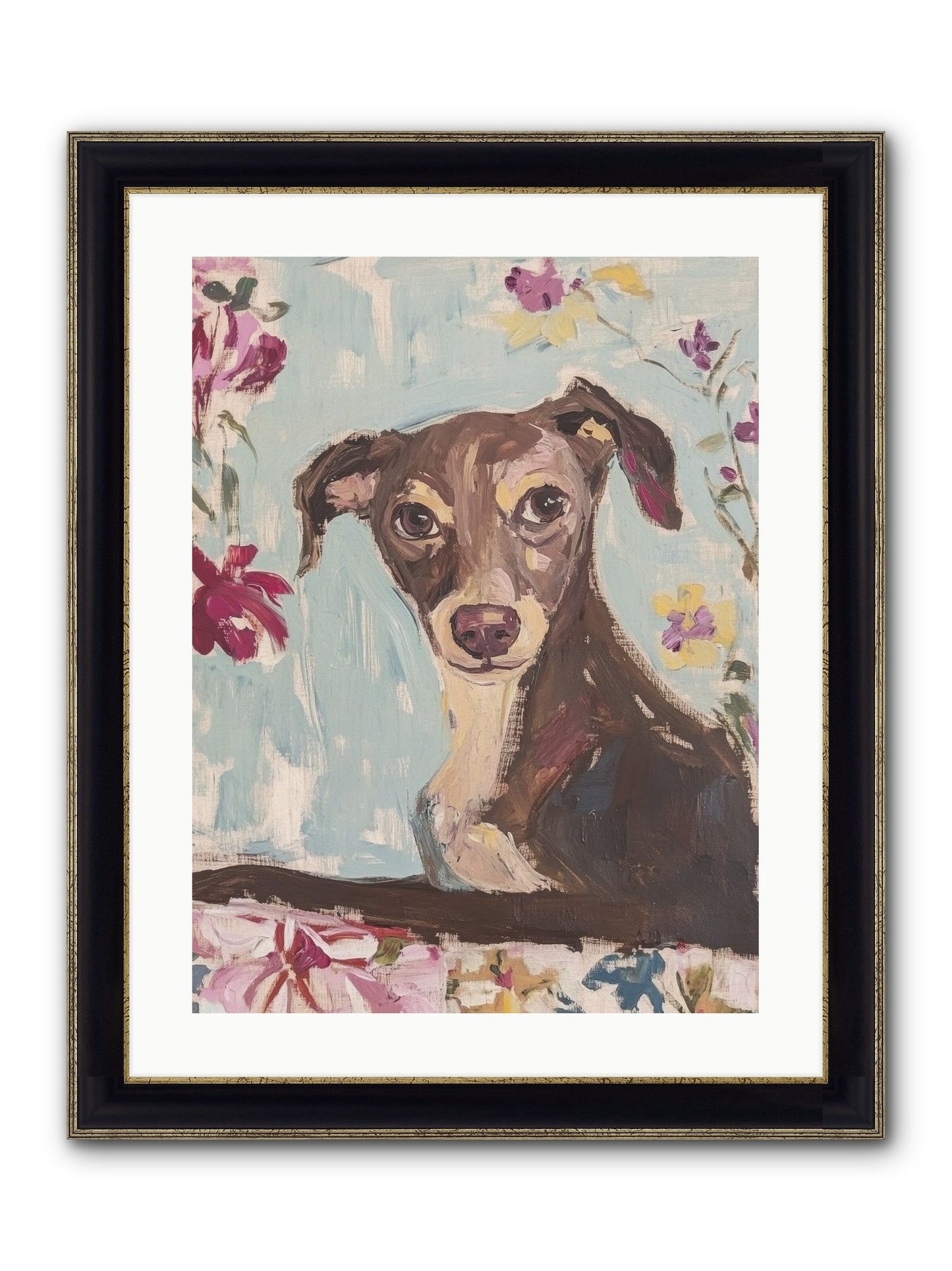 Dolly Framed Print - Black & Gold 18x24
