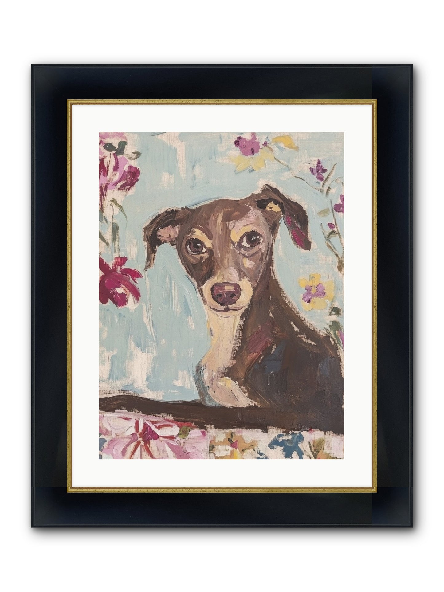 Dolly Framed Print - Wide Black w/Gold 18x24