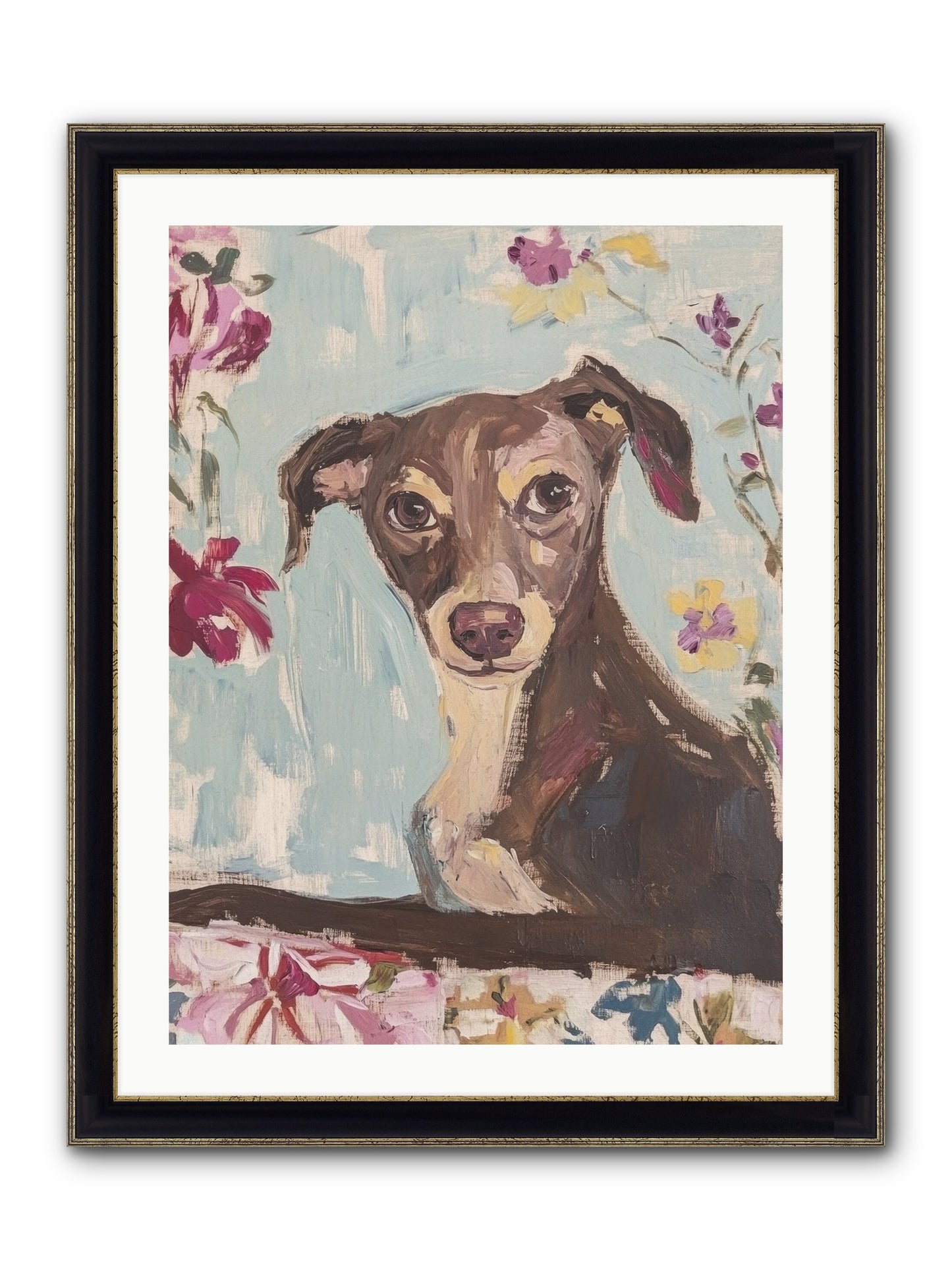 Dolly Framed Print - Black & Gold 24x32