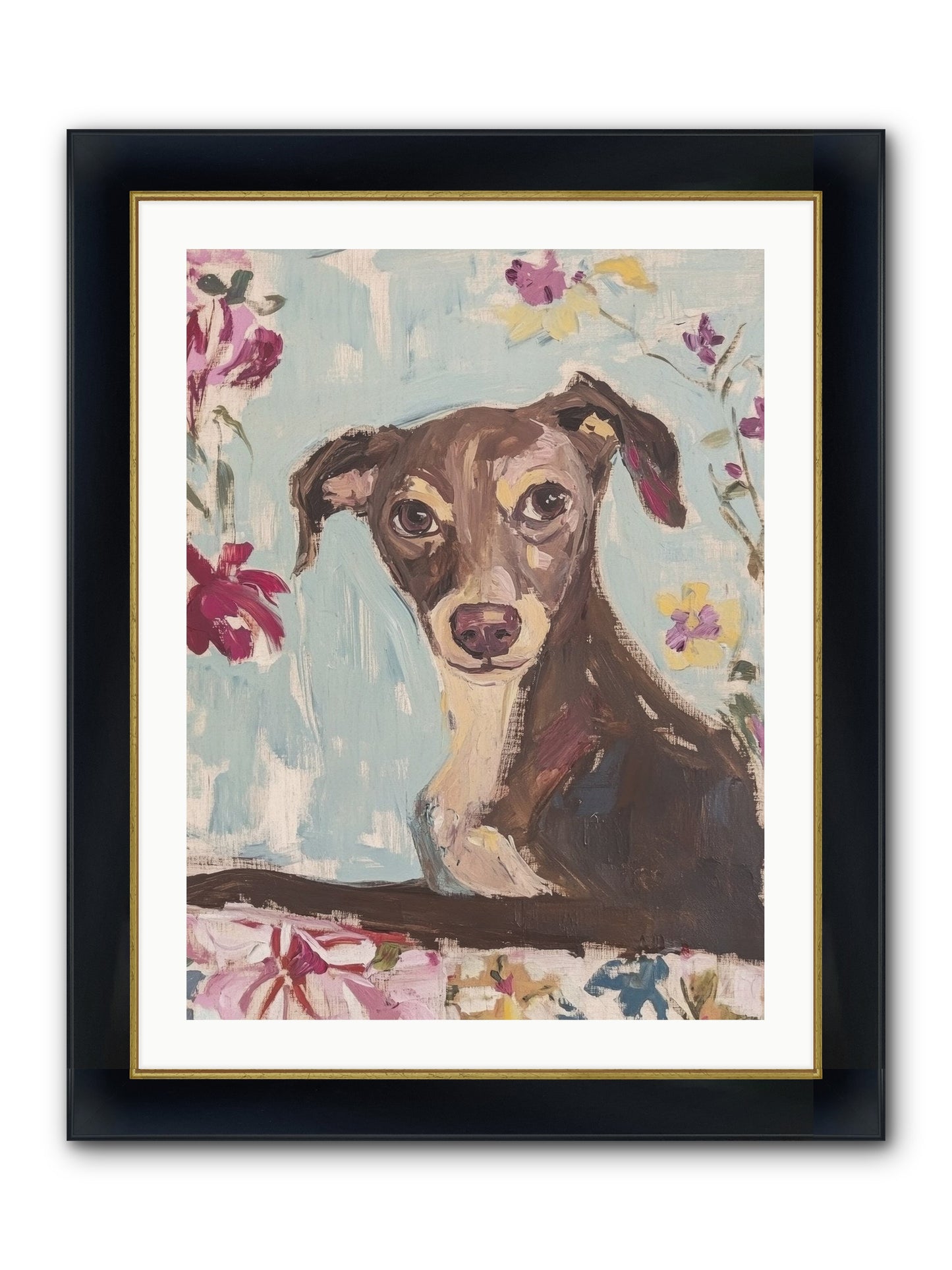 Dolly Framed Print - Wide Black w/Gold 24x32