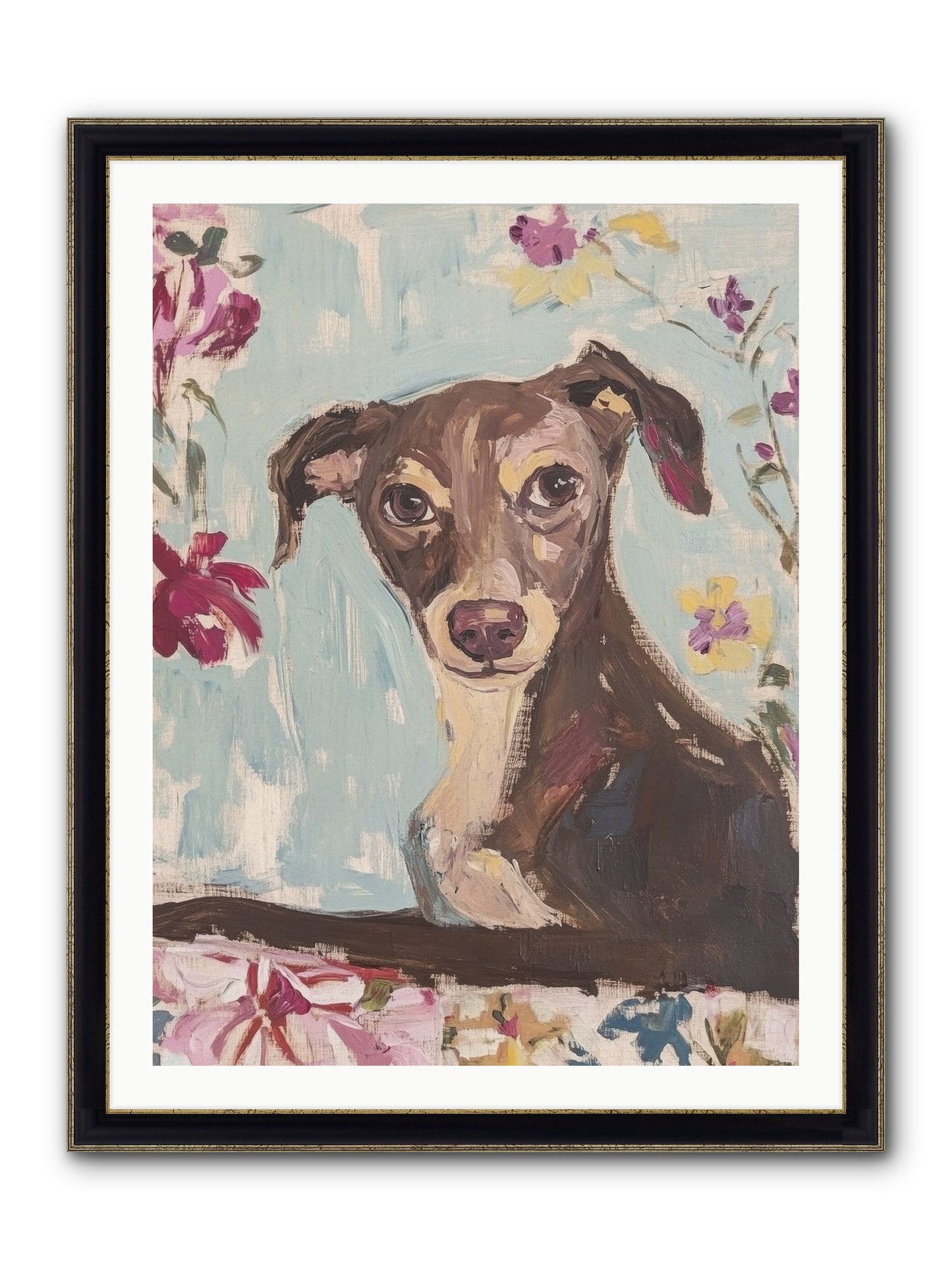 Dolly Framed Print - Black & Gold 30x40