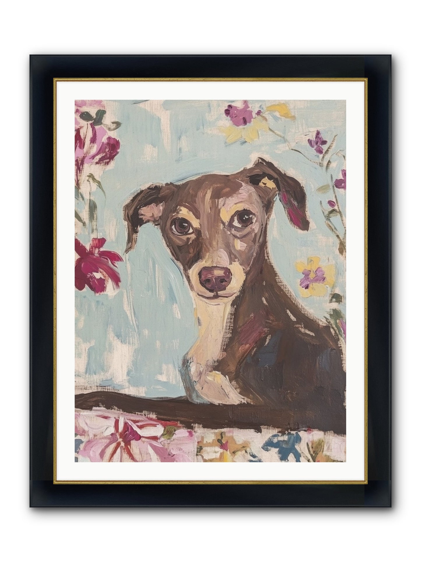 Dolly Framed Print - Wide Black w/Gold 30x40