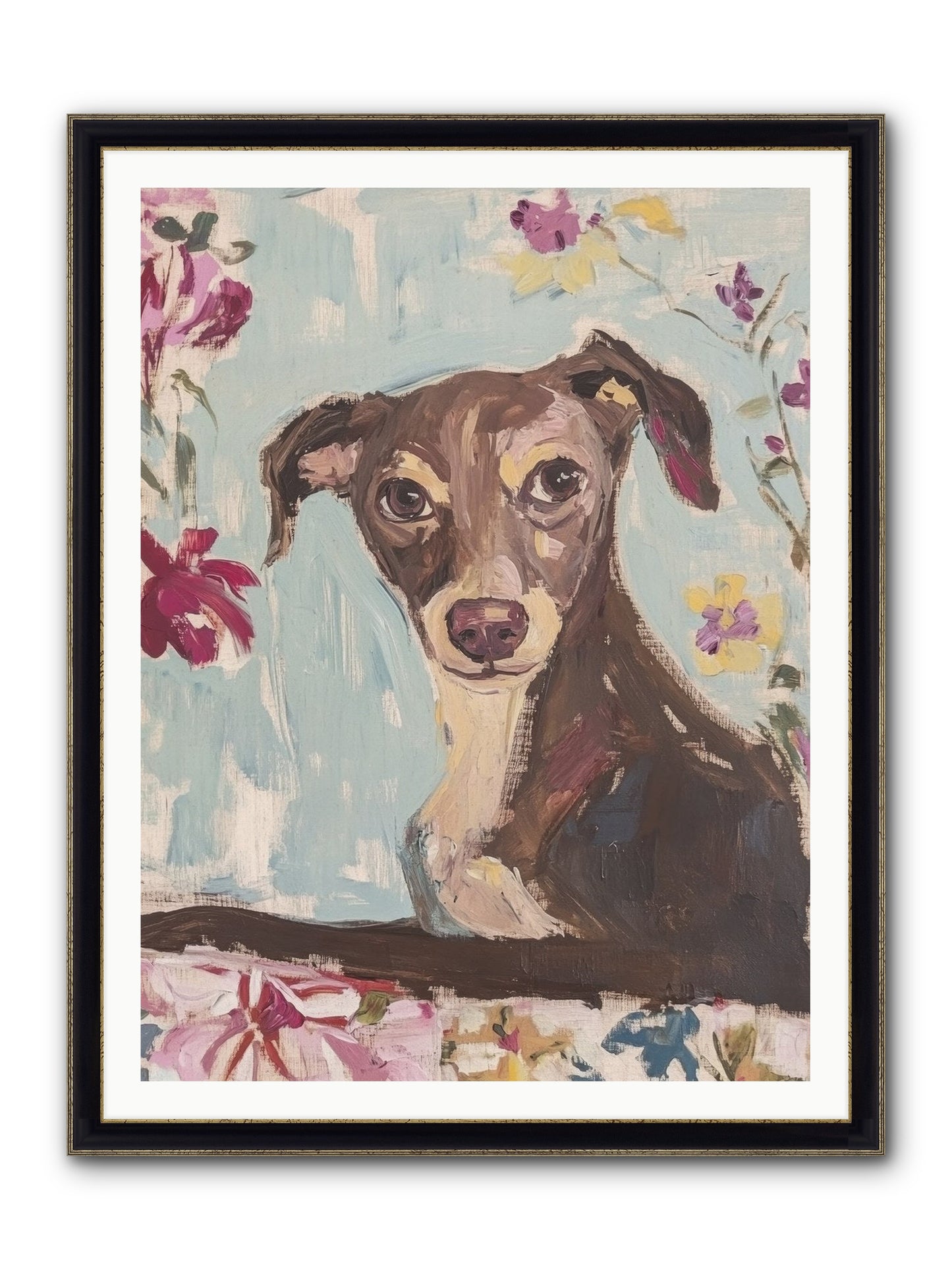 Dolly Framed Print - Black & Gold 36x48