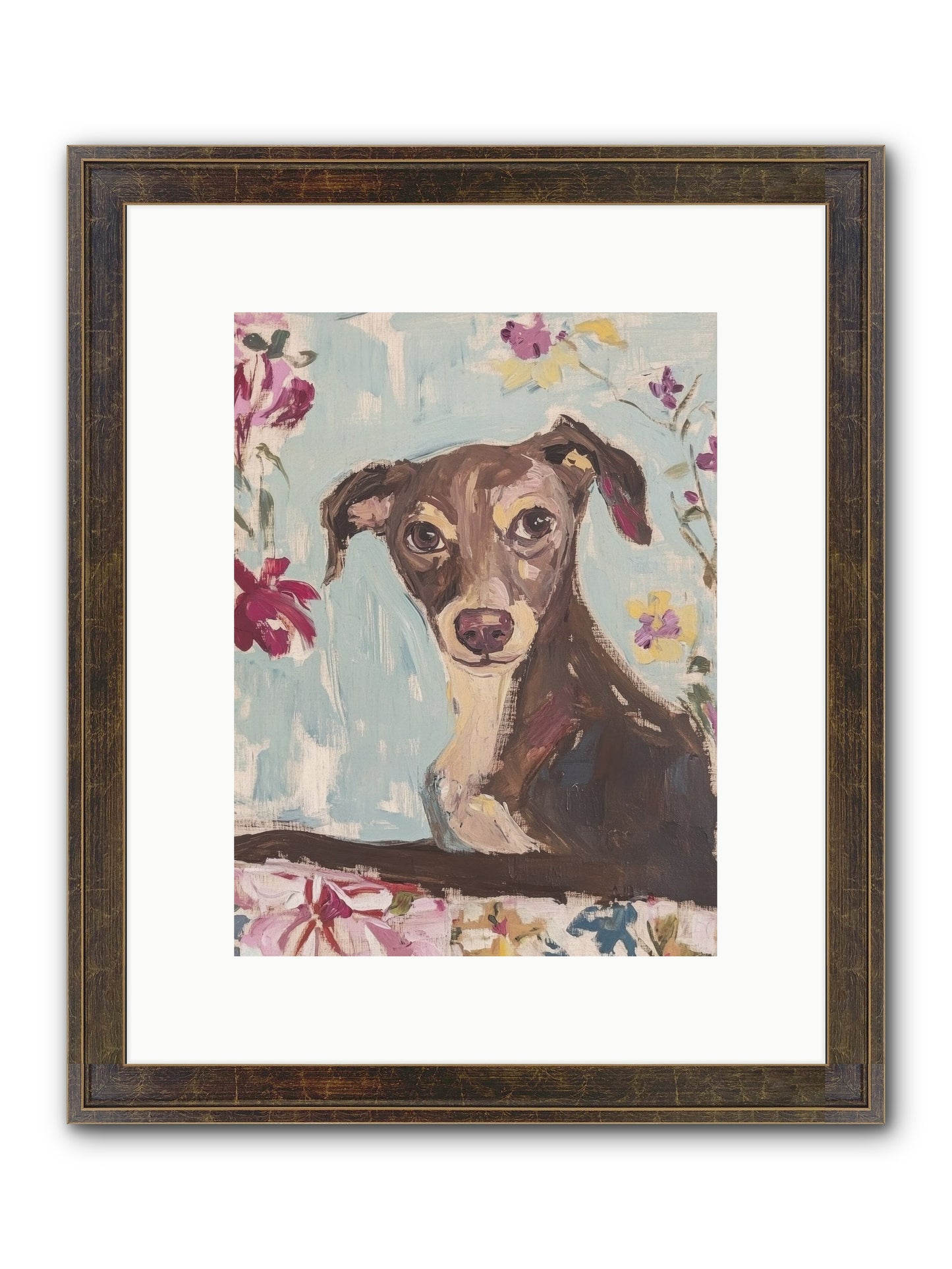Dolly Framed Print - Slimwoods Black/Gold 9x12