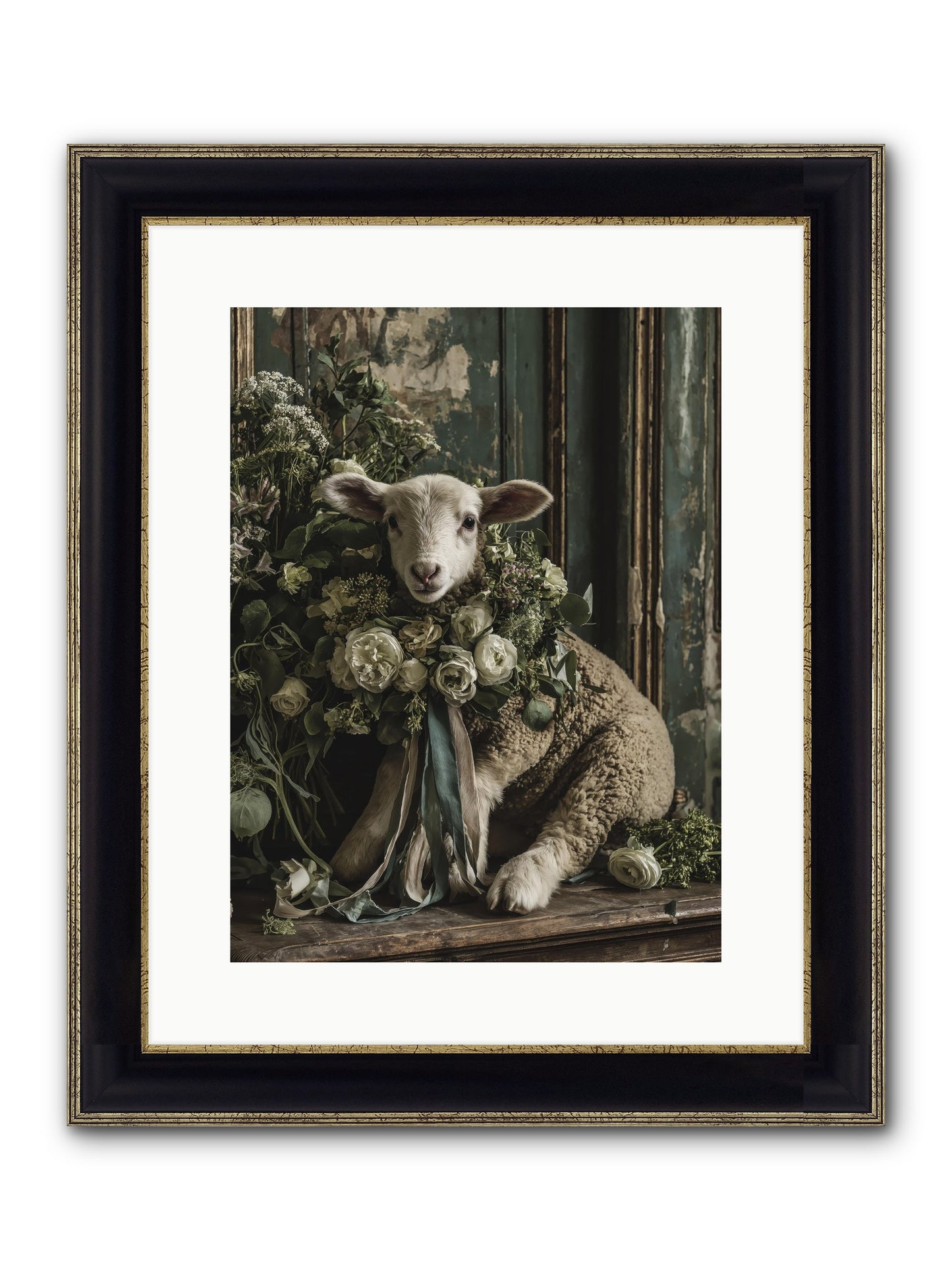 Dorette Framed Print - Black & Gold 12x16