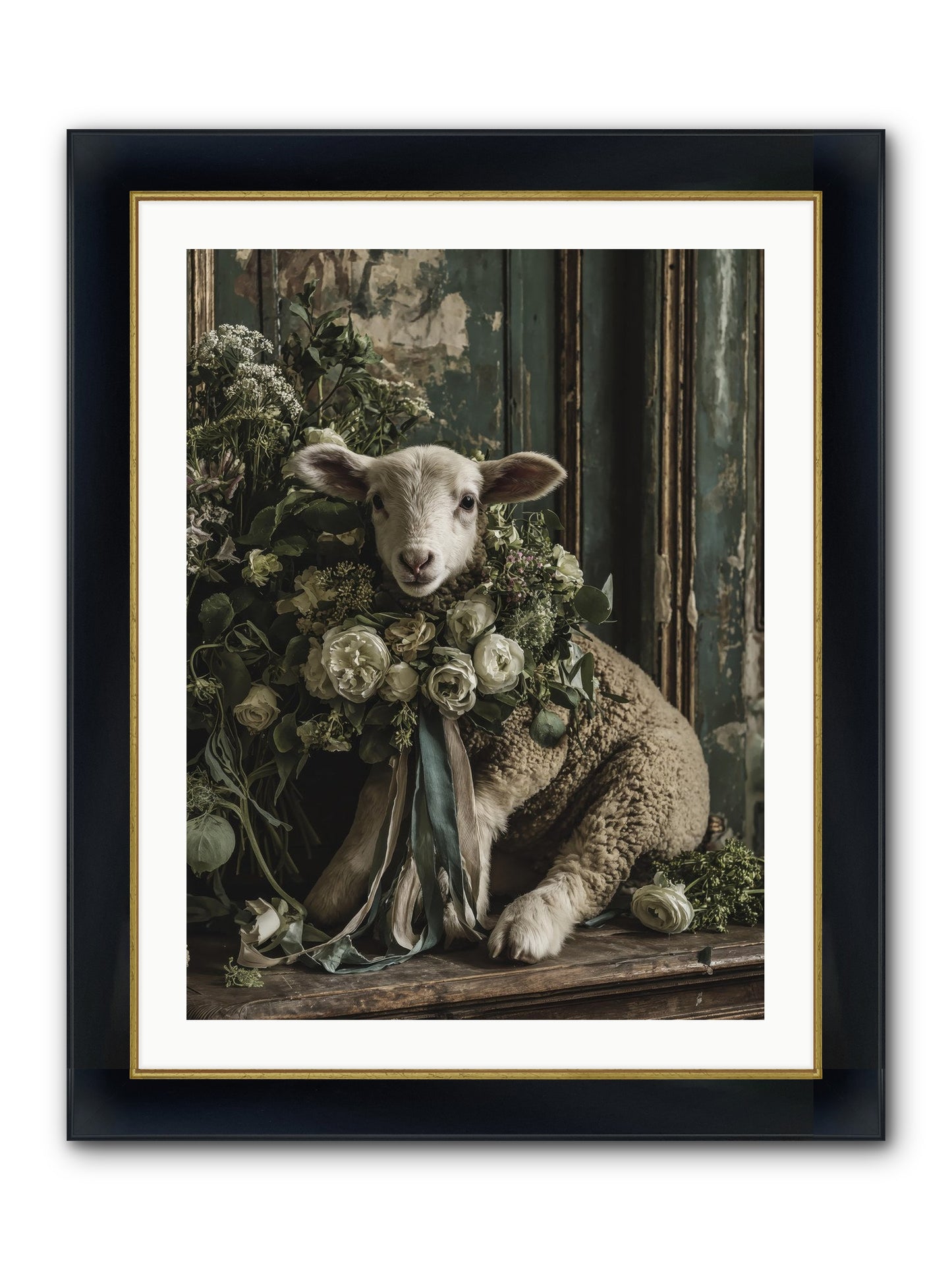 Dorette Framed Print - Wide Black w/Gold 24x32