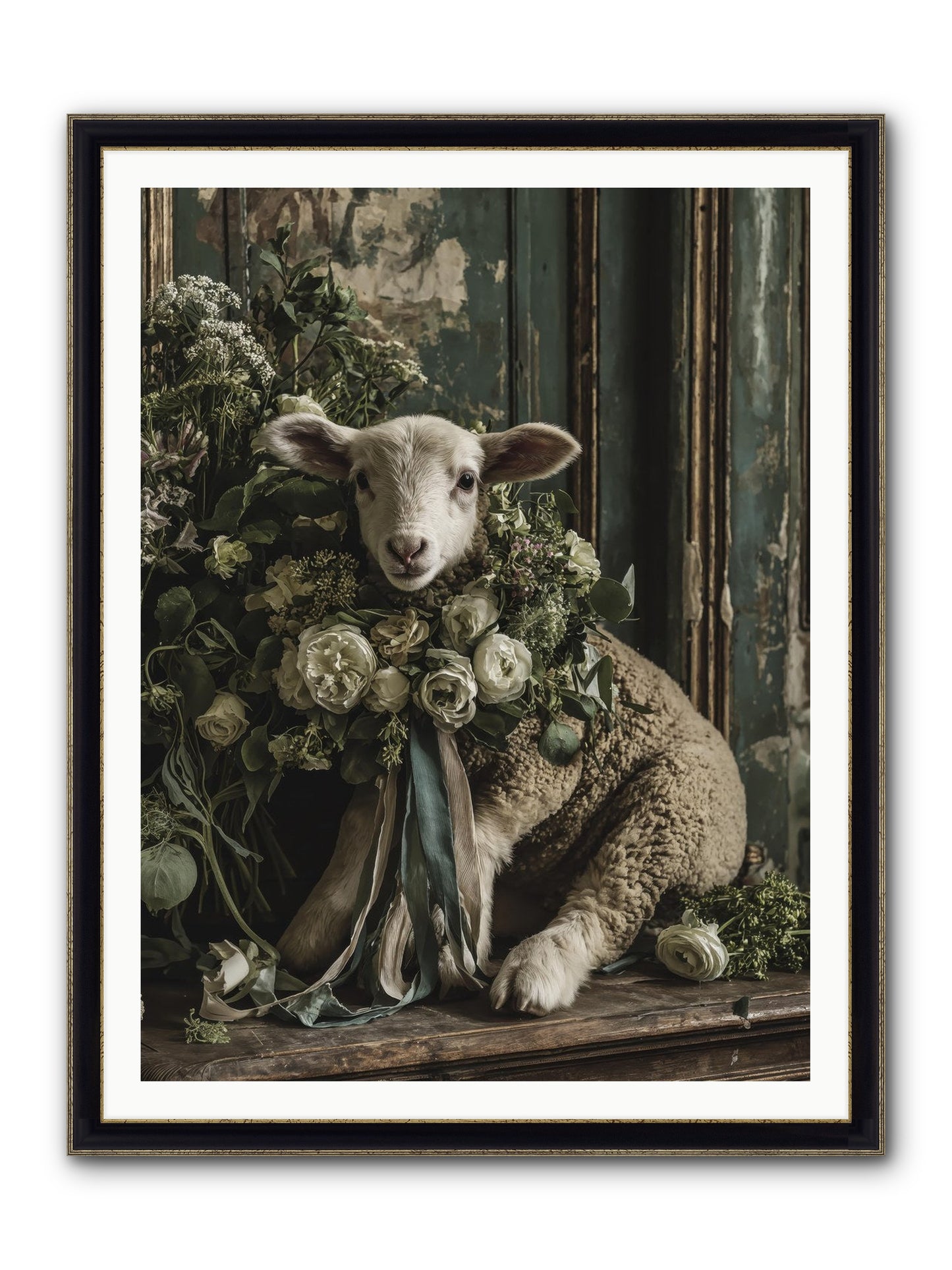 Dorette Framed Print - Black & Gold 36x48
