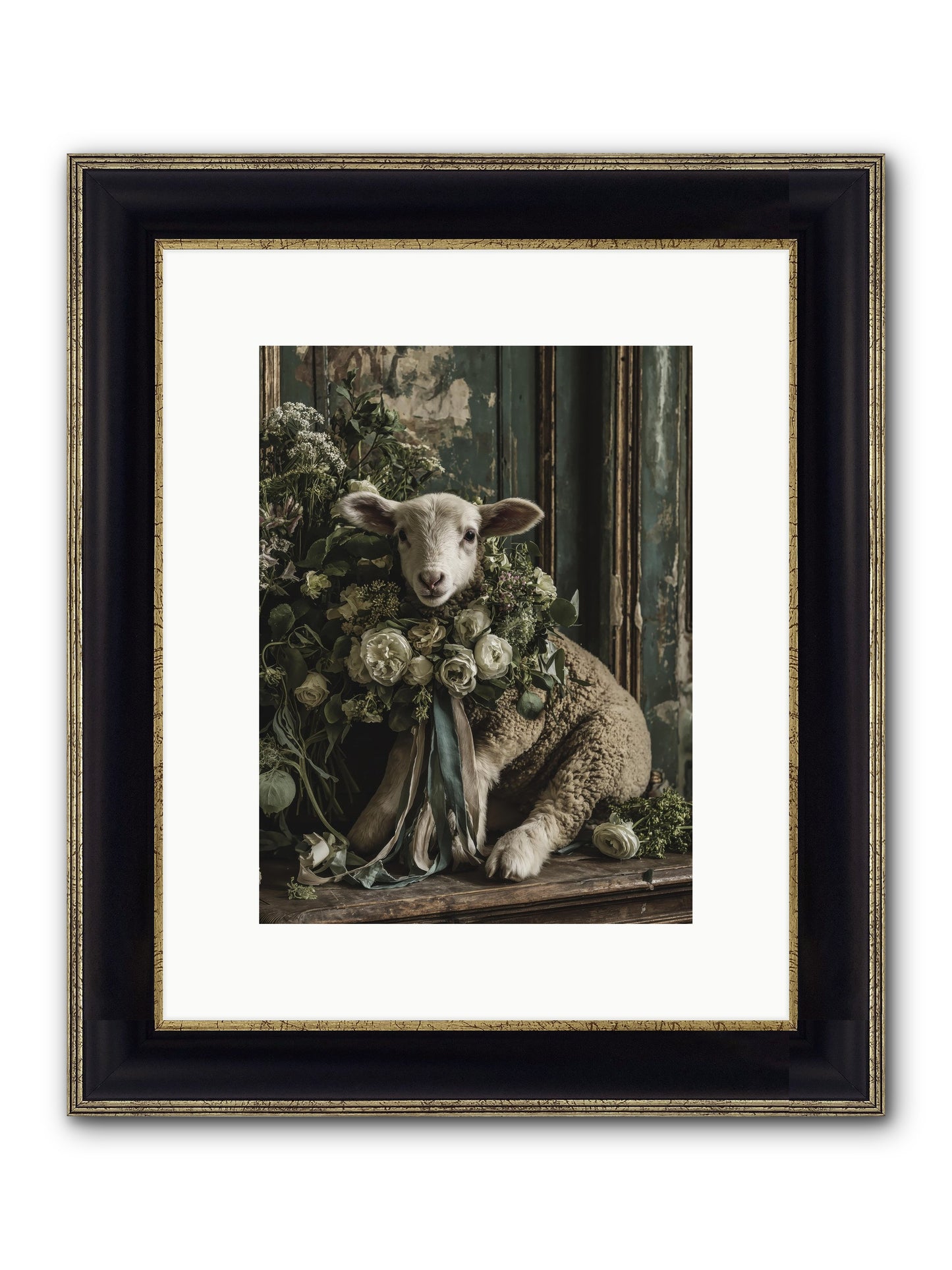 Dorette Framed Print - Black & Gold 9x12