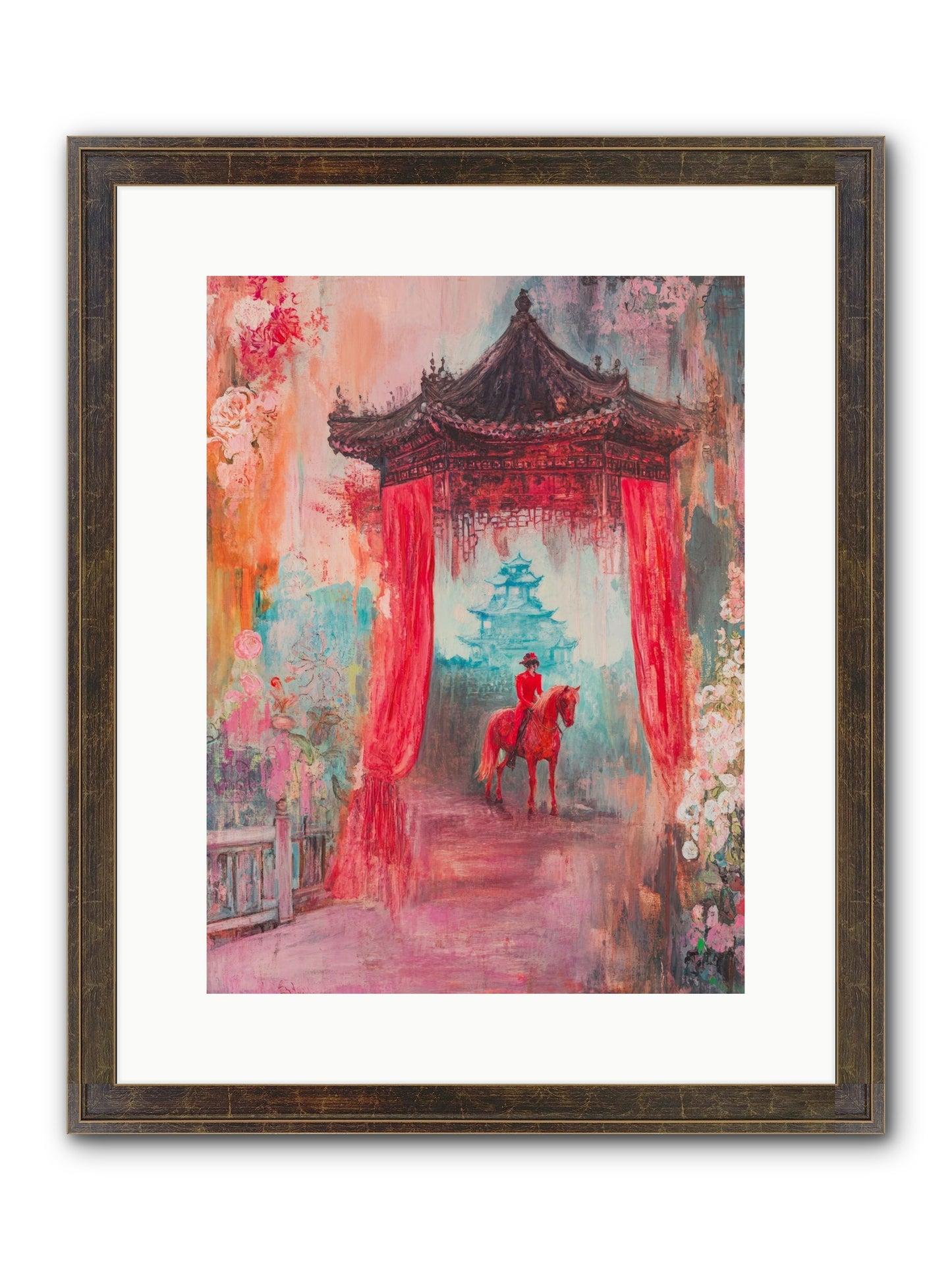 Dragons Dance At Dawn Framed Print - Slimwoods Black/Gold 12x16