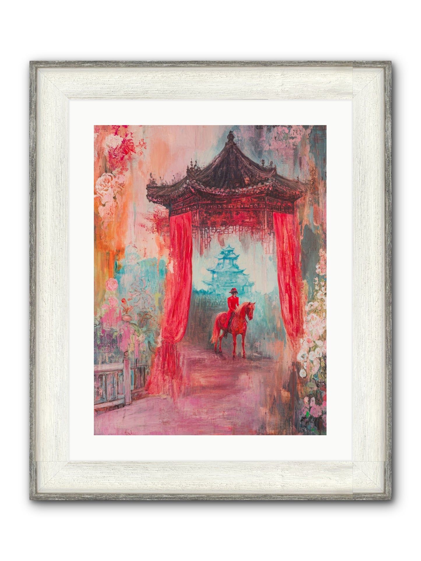 Dragons Dance At Dawn Framed Print - Driftwood White 18x24