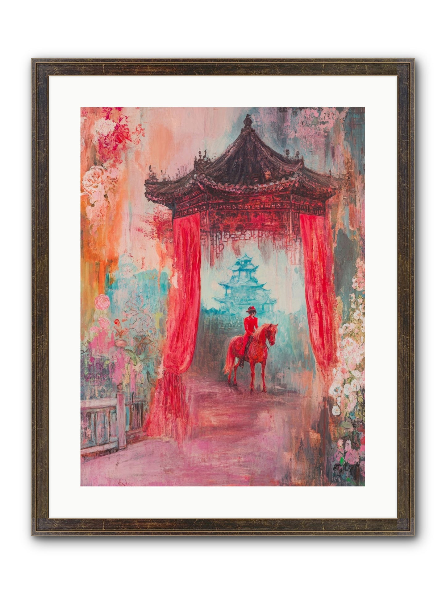 Dragons Dance At Dawn Framed Print - Slimwoods Black/Gold 18x24