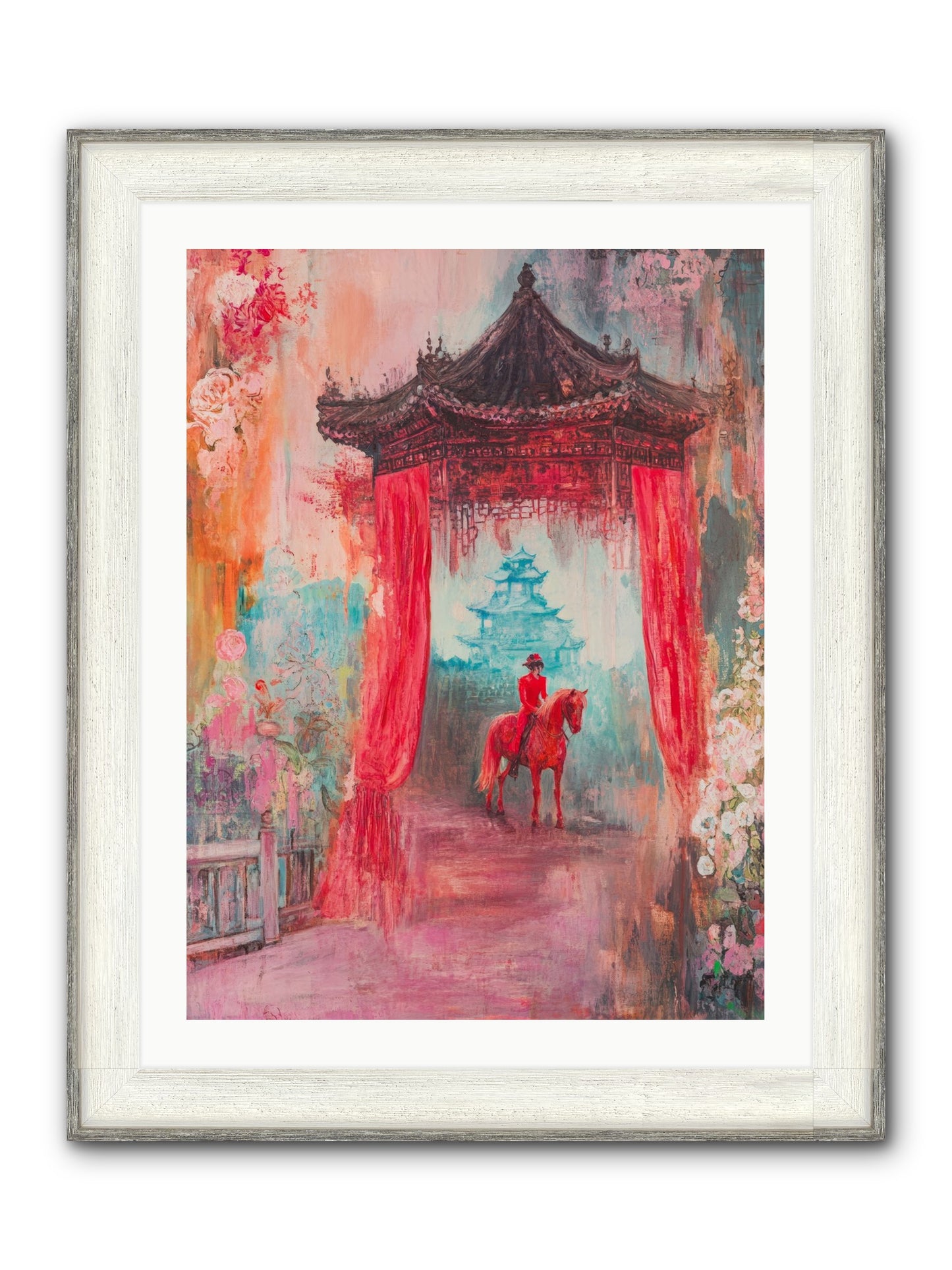 Dragons Dance At Dawn Framed Print - Driftwood White 24x32