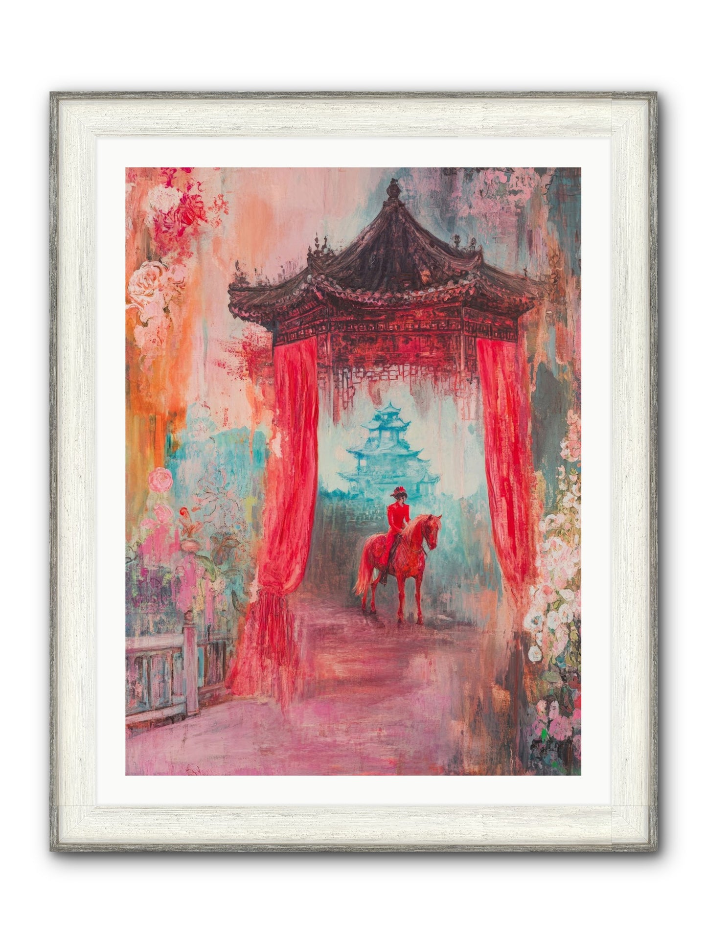 Dragons Dance At Dawn Framed Print - Driftwood White 30x40