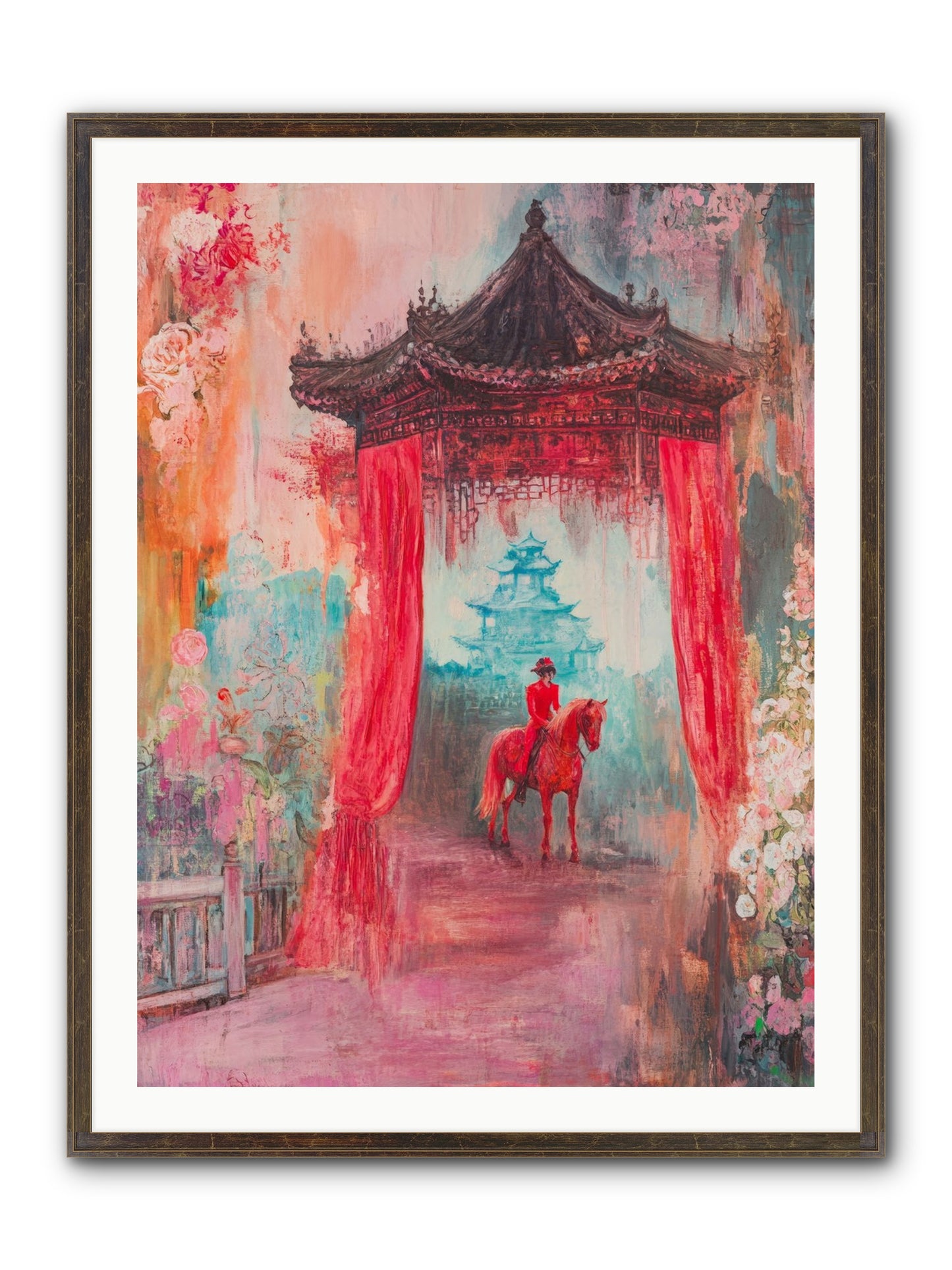 Dragons Dance At Dawn Framed Print - Slimwoods Black/Gold 30x40
