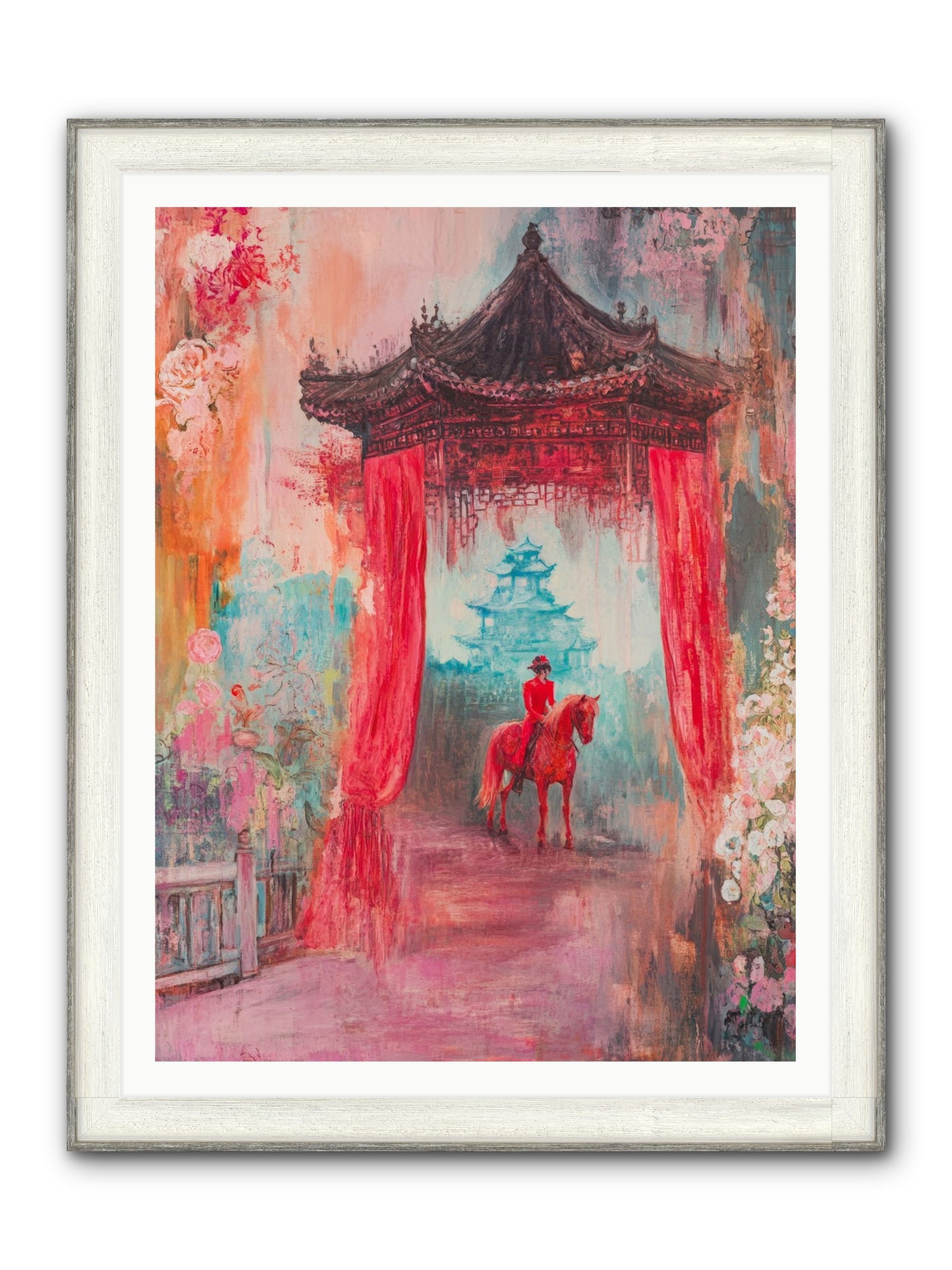 Dragons Dance At Dawn Framed Print - Driftwood White 36x48