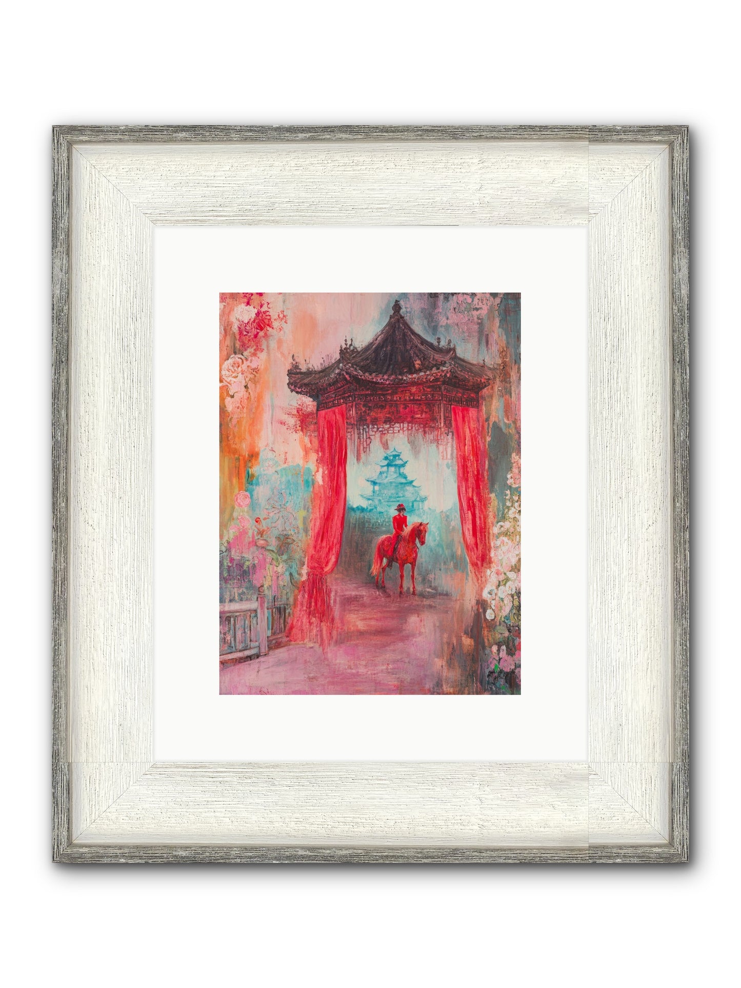 Dragons Dance At Dawn Framed Print - Driftwood White 9x12