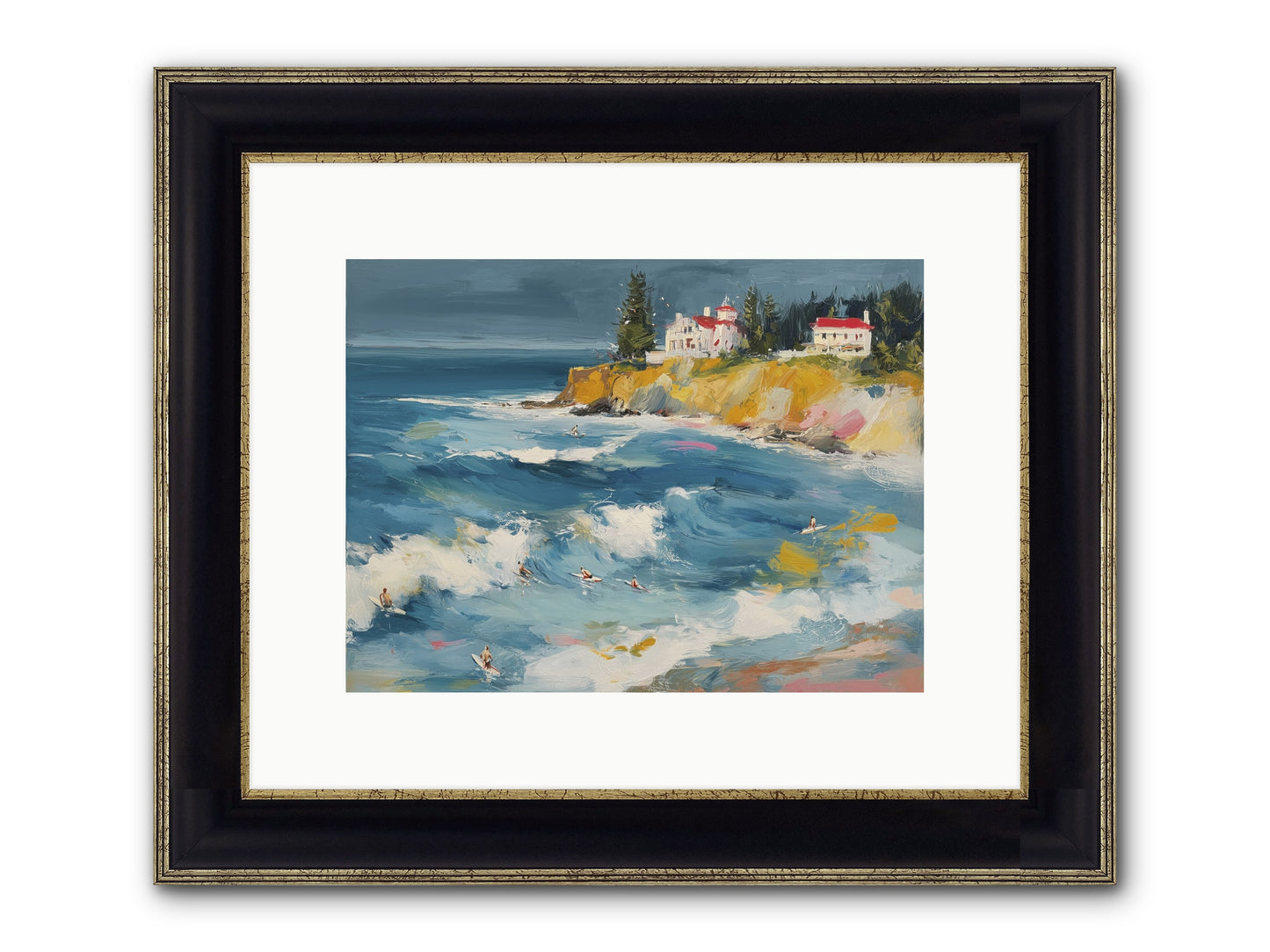 Drama In Motion Framed Print - Black & Gold 12x9