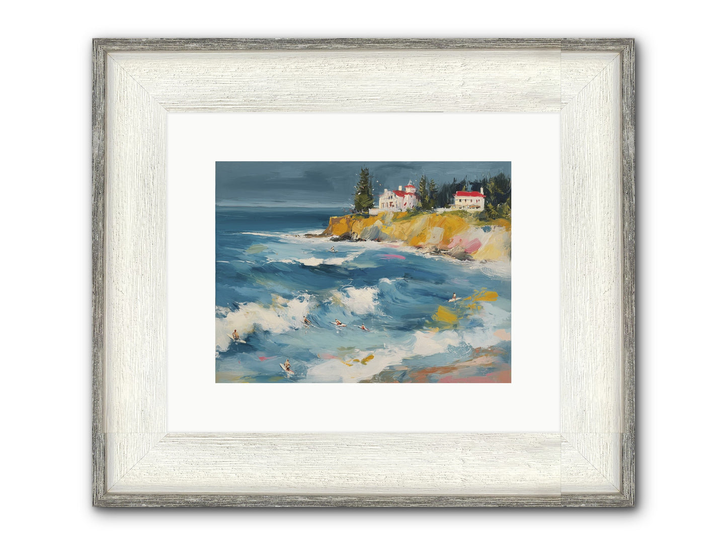 Drama In Motion Framed Print - Driftwood White 12x9