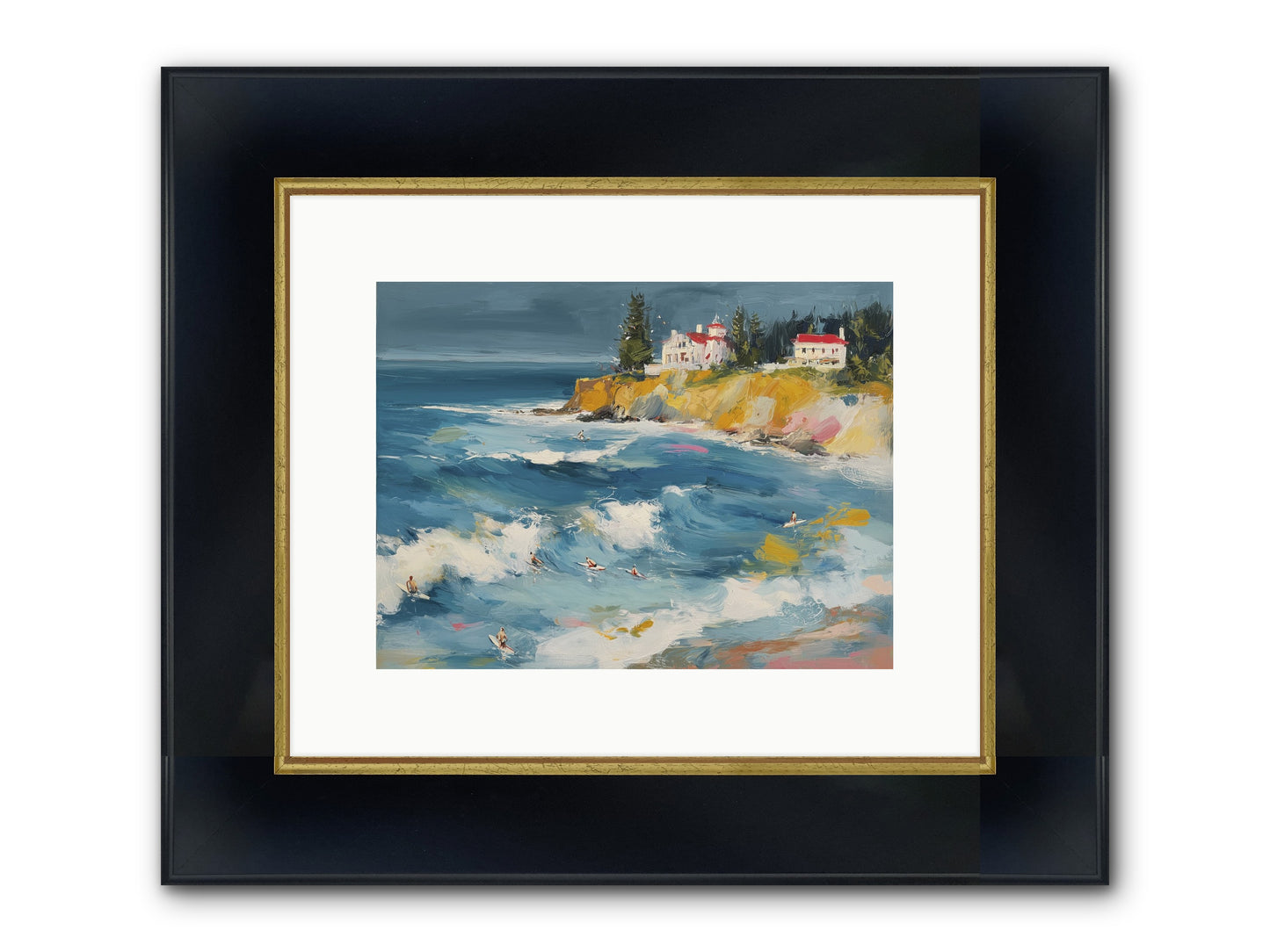 Drama In Motion Framed Print - Wide Black w/Gold 12x9