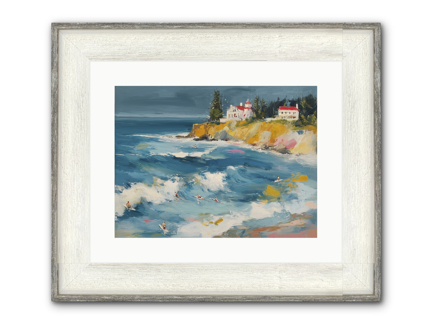 Drama In Motion Framed Print - Driftwood White 16x12