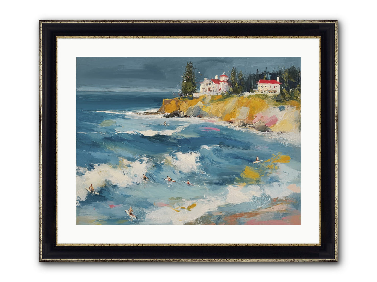 Drama In Motion Framed Print - Black & Gold 24x18