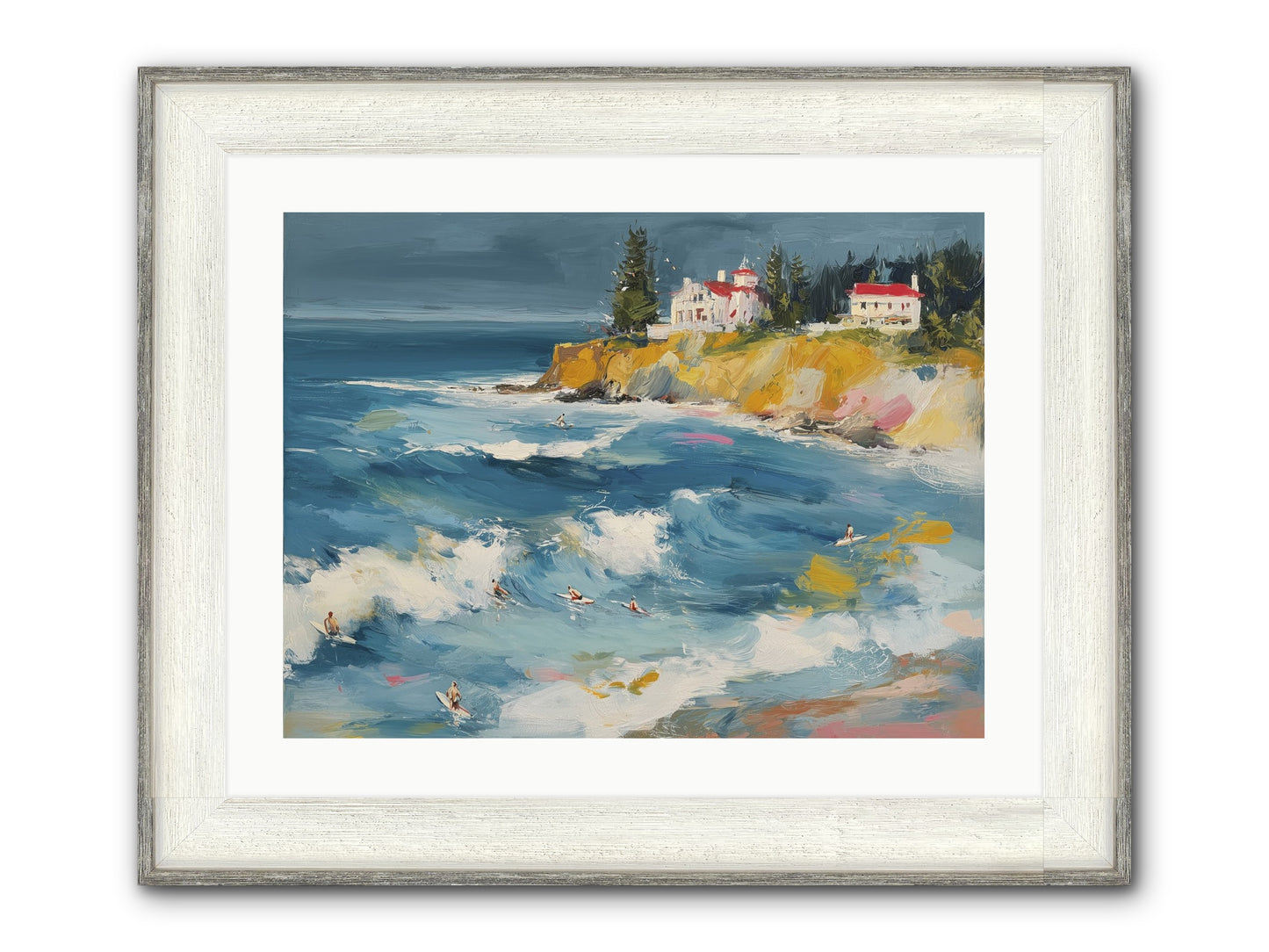 Drama In Motion Framed Print - Driftwood White 24x18