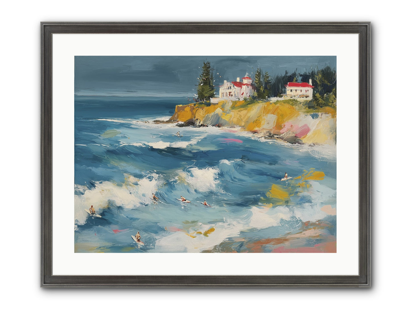 Drama In Motion Framed Print - Slimwoods Black/Silver 24x18