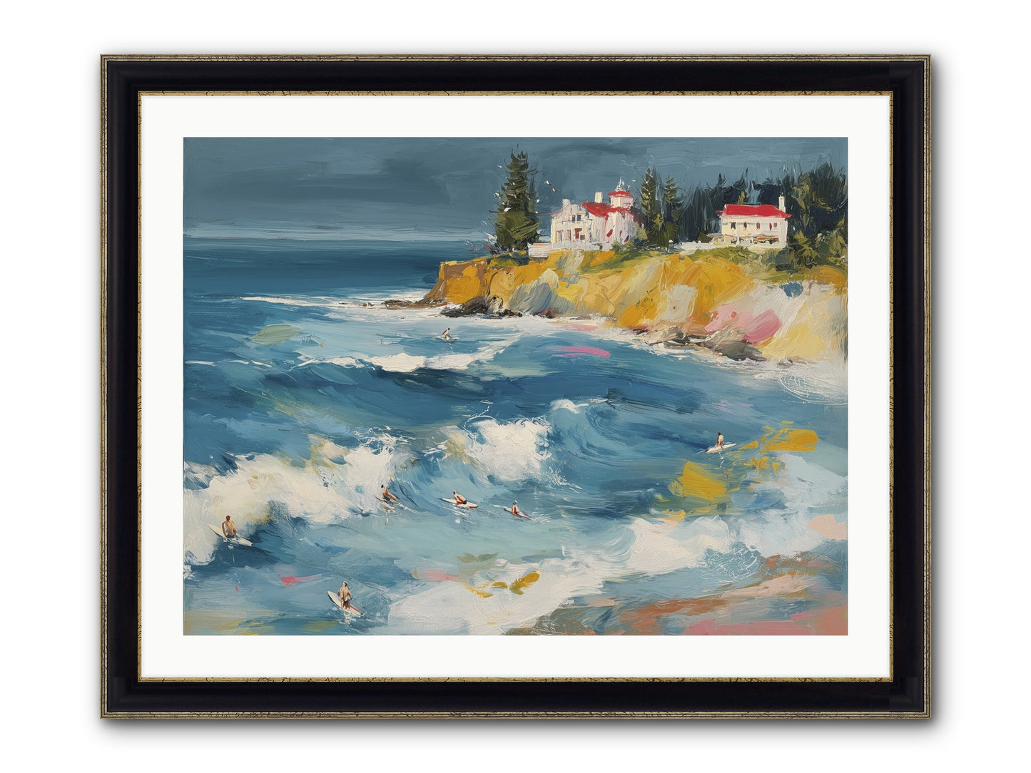 Drama In Motion Framed Print - Black & Gold 32x24