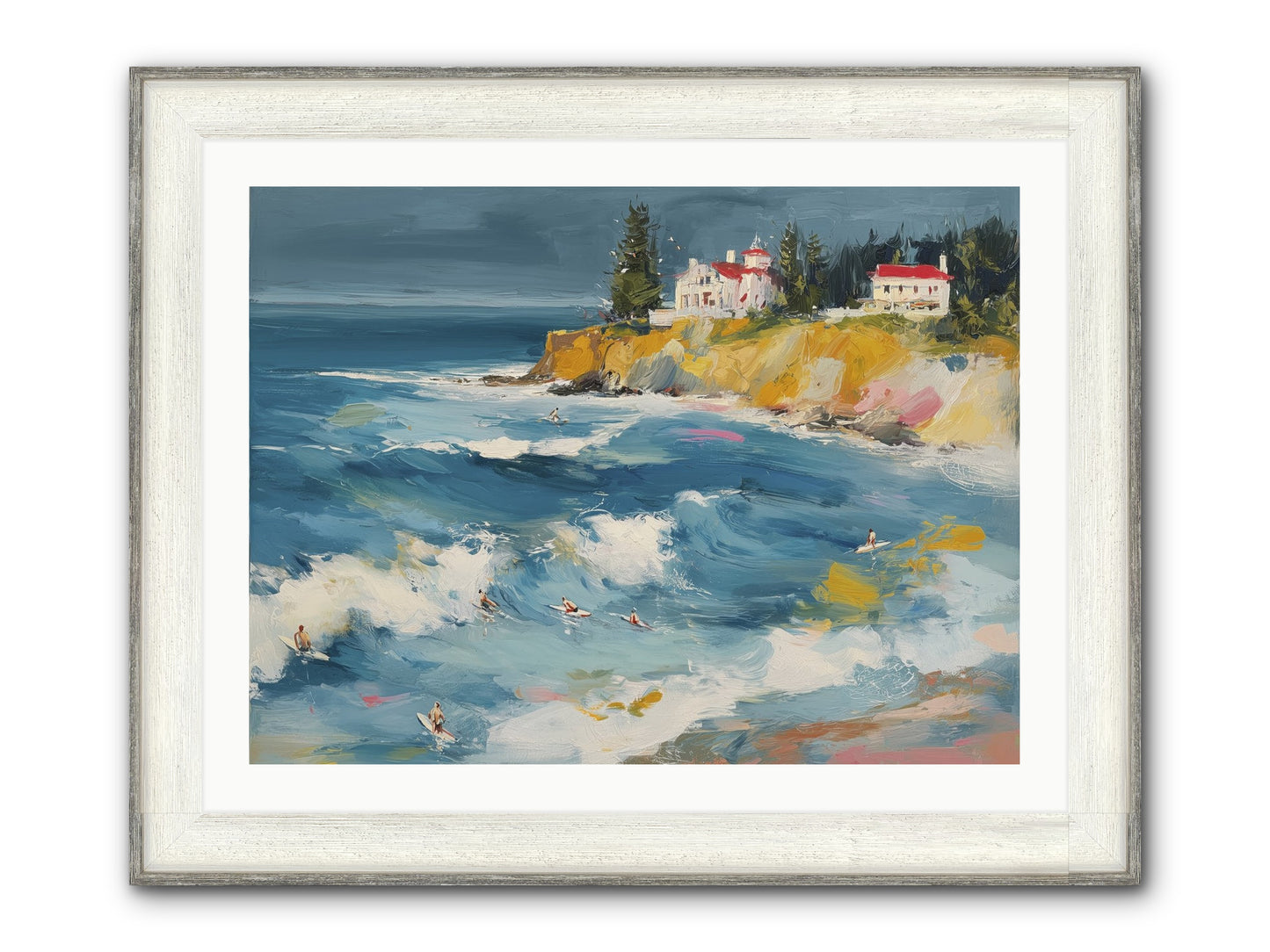 Drama In Motion Framed Print - Driftwood White 32x24