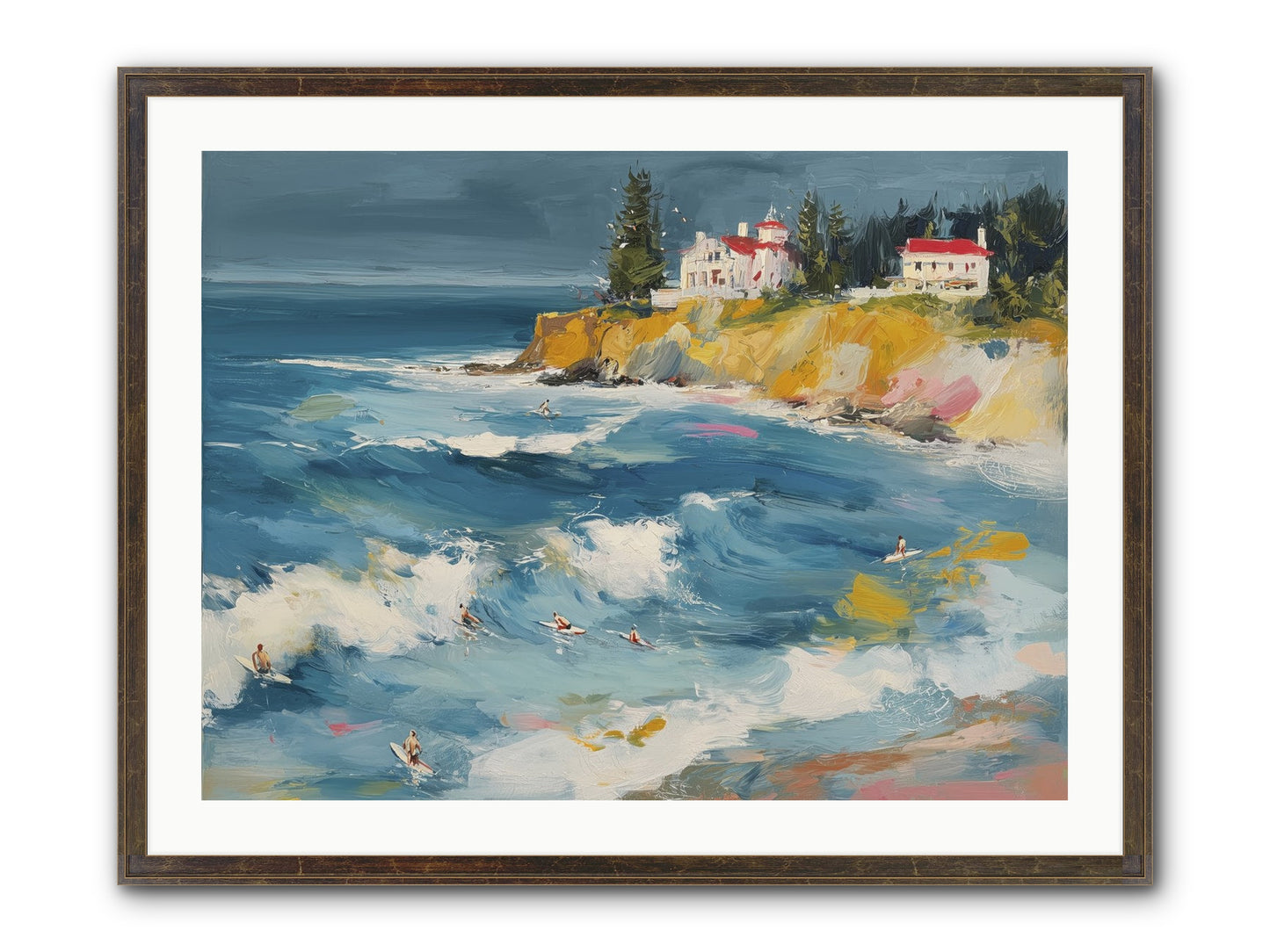 Drama In Motion Framed Print - Slimwoods Black/Gold 32x24