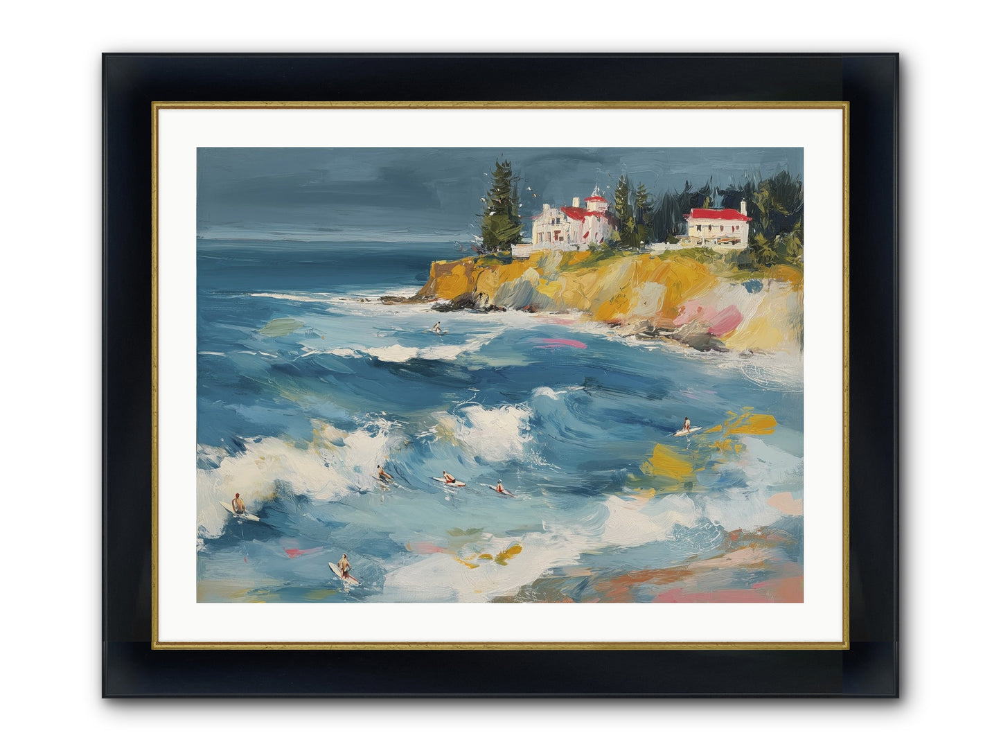 Drama In Motion Framed Print - Wide Black w/Gold 32x24