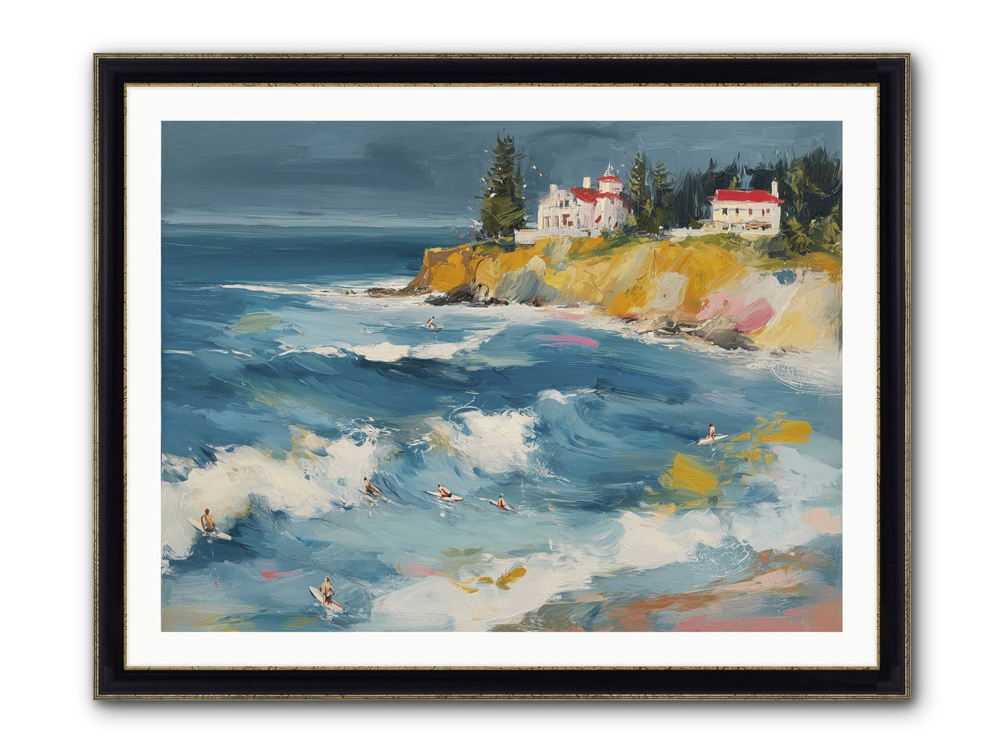 Drama In Motion Framed Print - Black & Gold 40x30