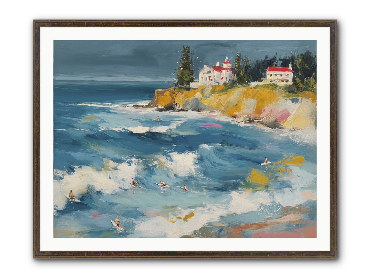 Drama In Motion Framed Print - Slimwoods Black/Gold 40x30