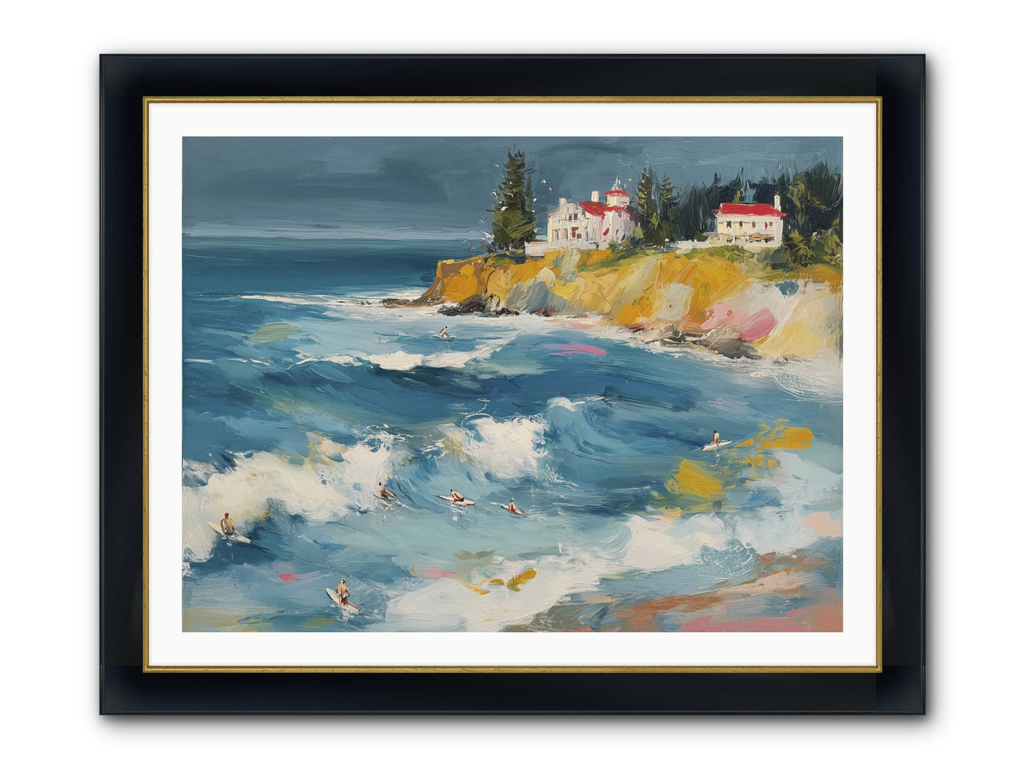 Drama In Motion Framed Print - Wide Black w/Gold 40x30
