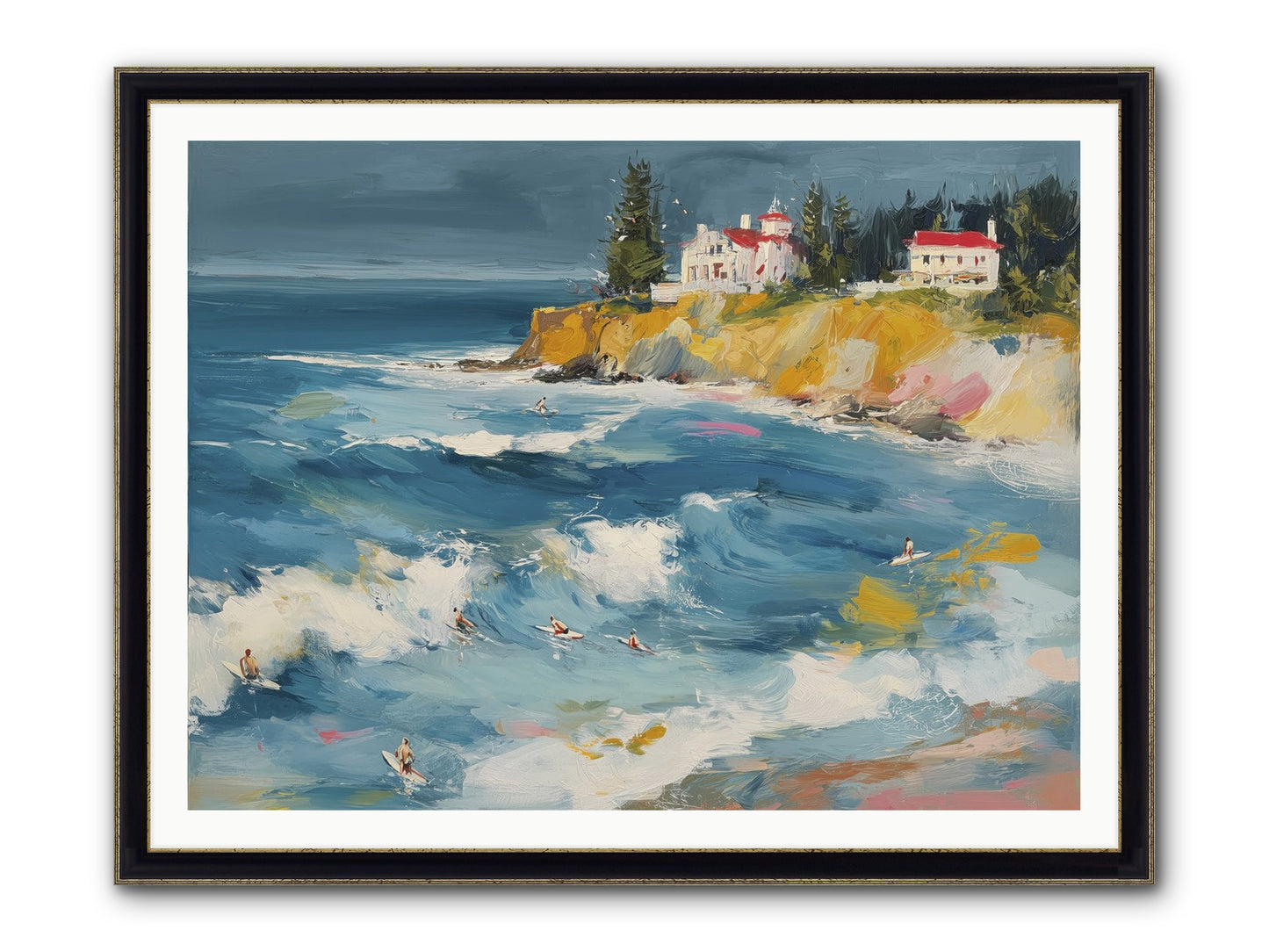 Drama In Motion Framed Print - Black & Gold 48x36