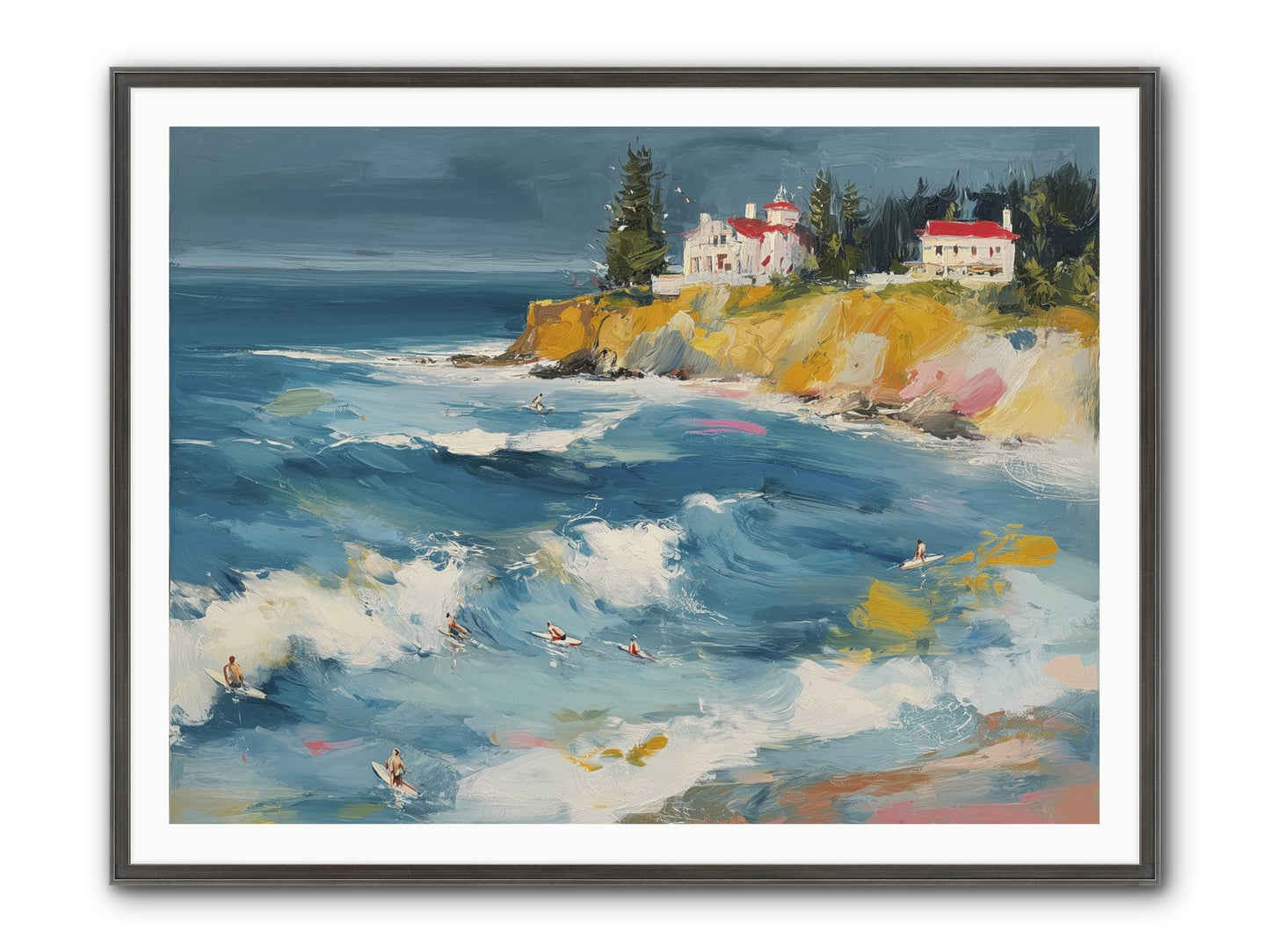 Drama In Motion Framed Print - Slimwoods Black/Silver 48x36