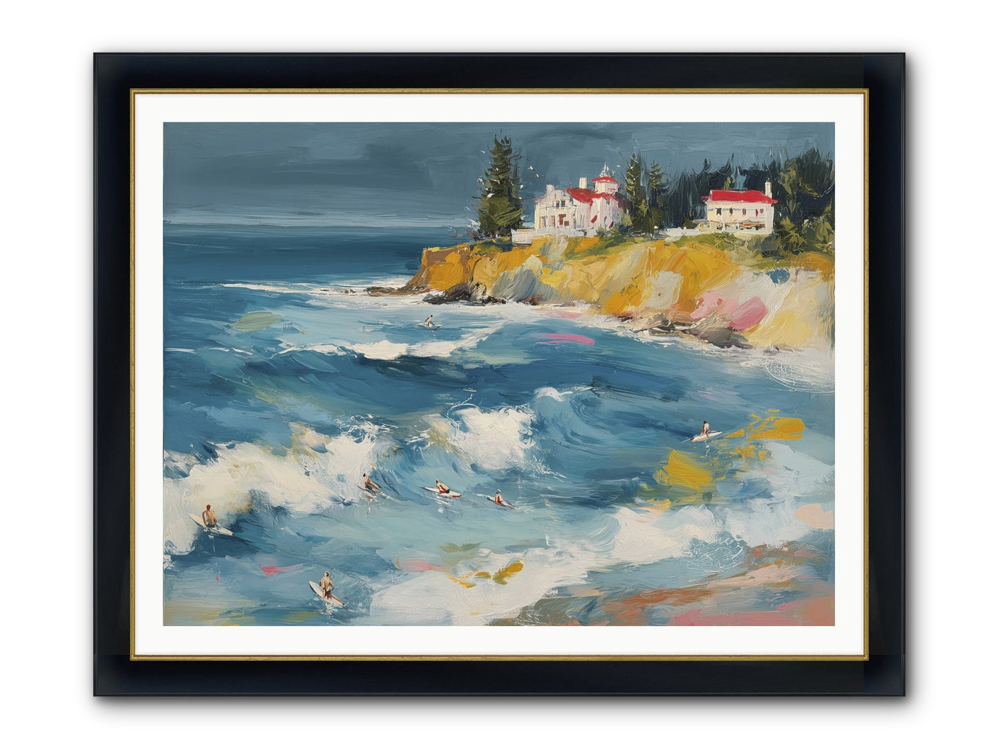 Drama In Motion Framed Print - Wide Black w/Gold 48x36