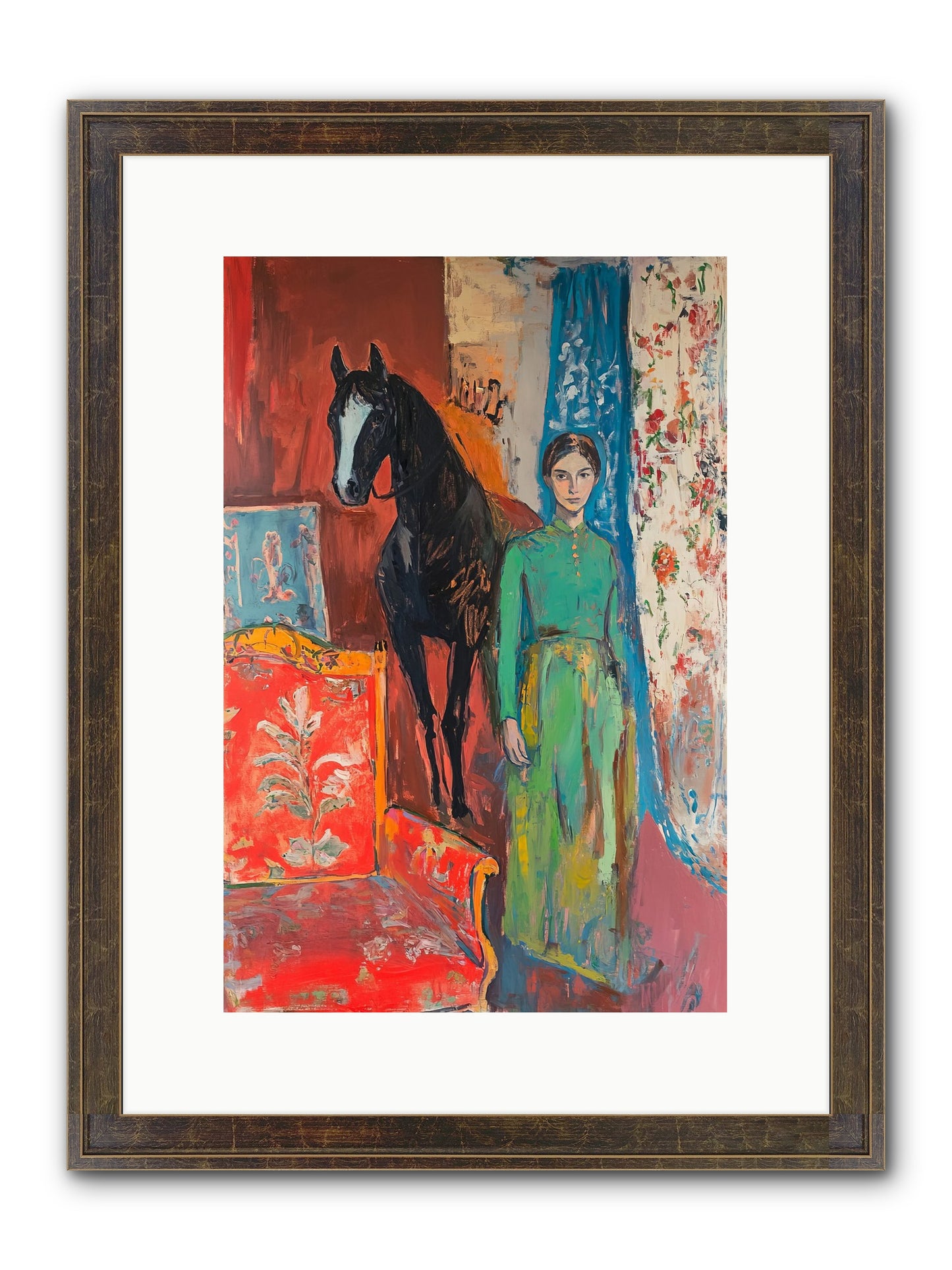 Drawing Room Guest Framed Print - Slimwoods Black/Gold 10x15