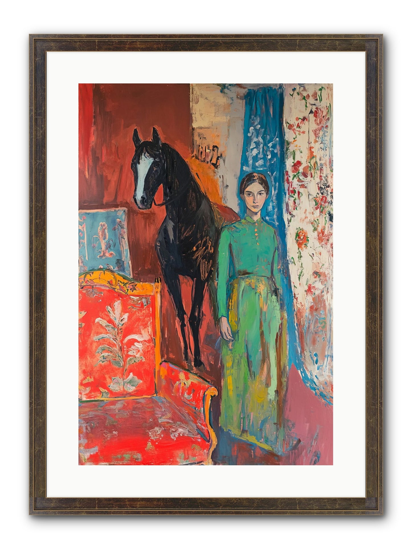 Drawing Room Guest Framed Print - Slimwoods Black/Gold 16x24