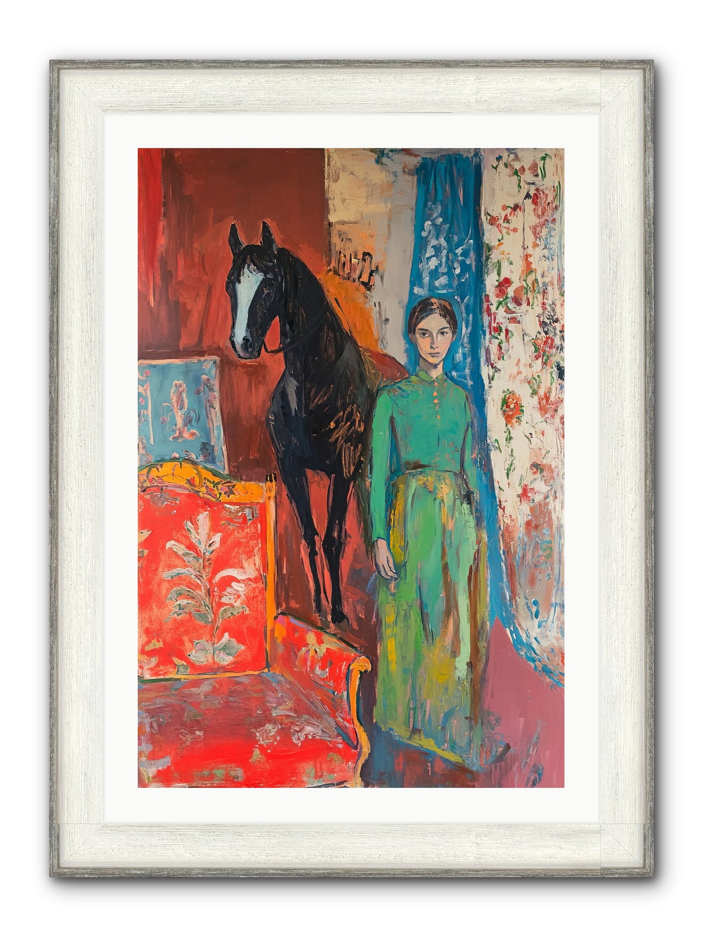 Drawing Room Guest Framed Print - Driftwood White 24x36